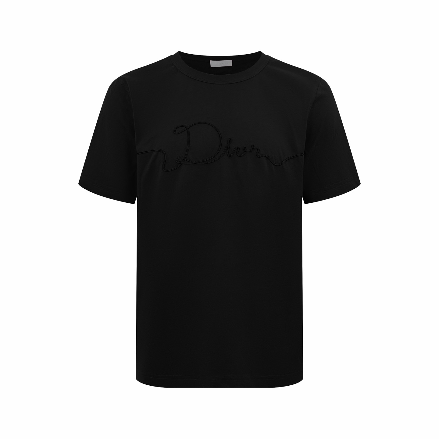 Dior CD Ribbon 绳绣刺绣短袖石墨黑