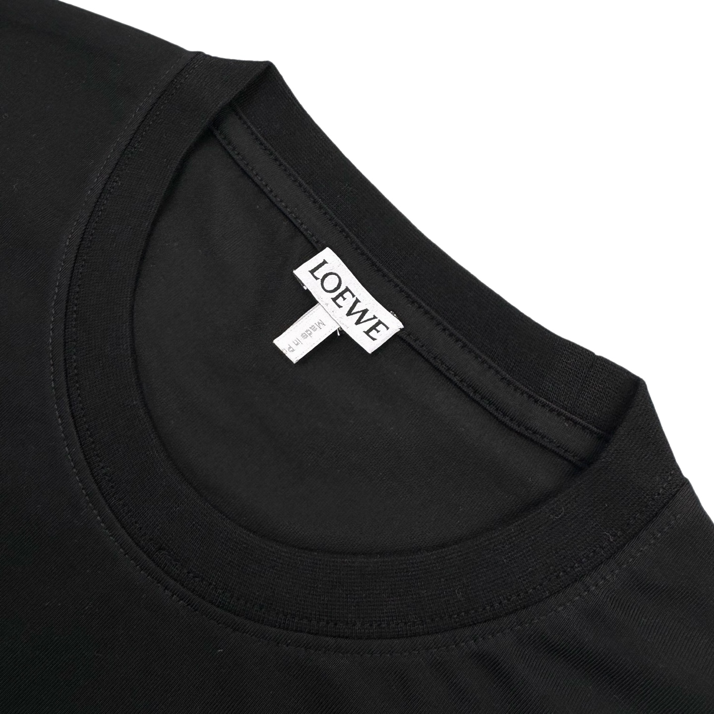 Loewe Loewe Anagram 撞色logo刺绣短袖黑色