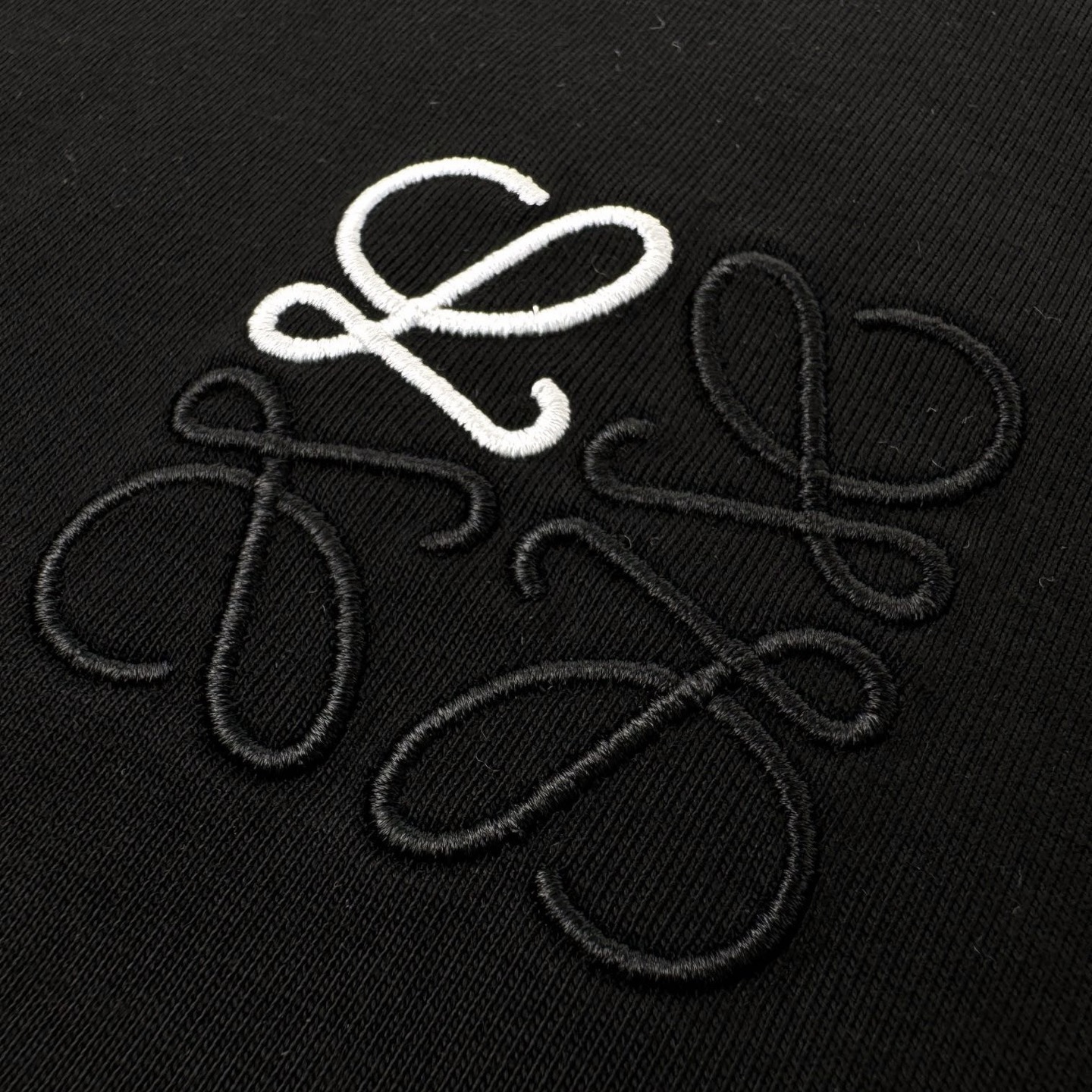 Loewe Loewe Anagram 撞色logo刺绣短袖黑色