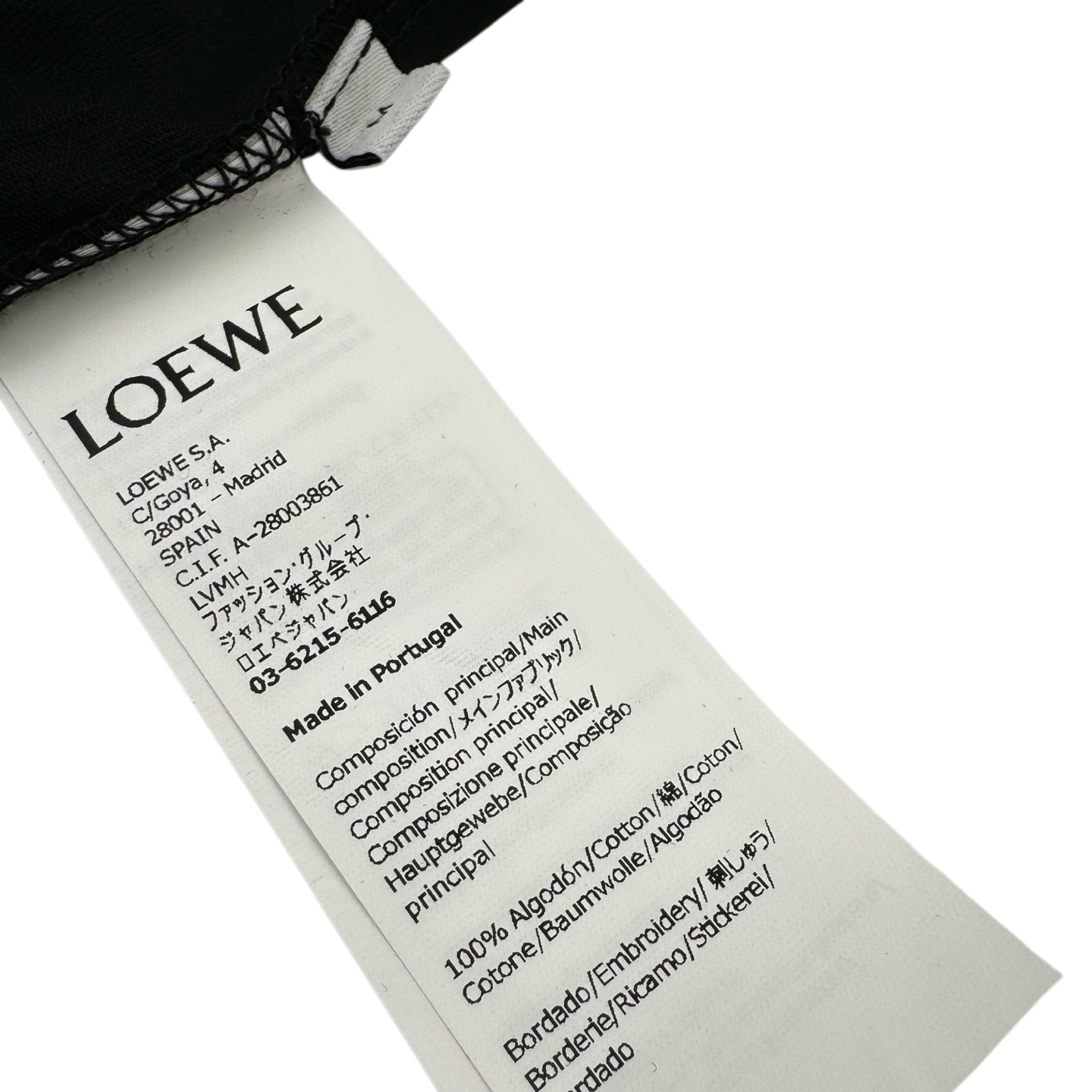 Loewe Loewe Anagram 撞色logo刺绣短袖黑色