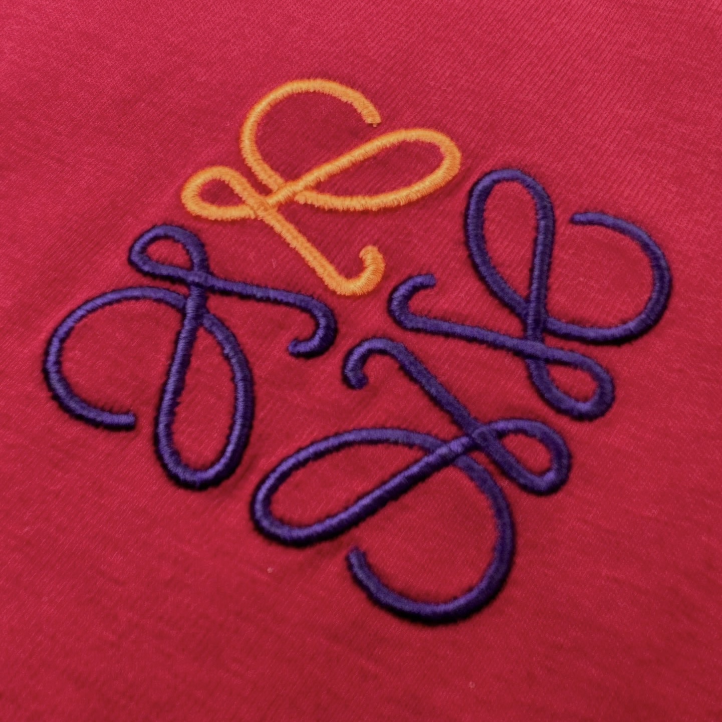 Loewe Loewe Anagram 撞色logo刺绣短袖红色