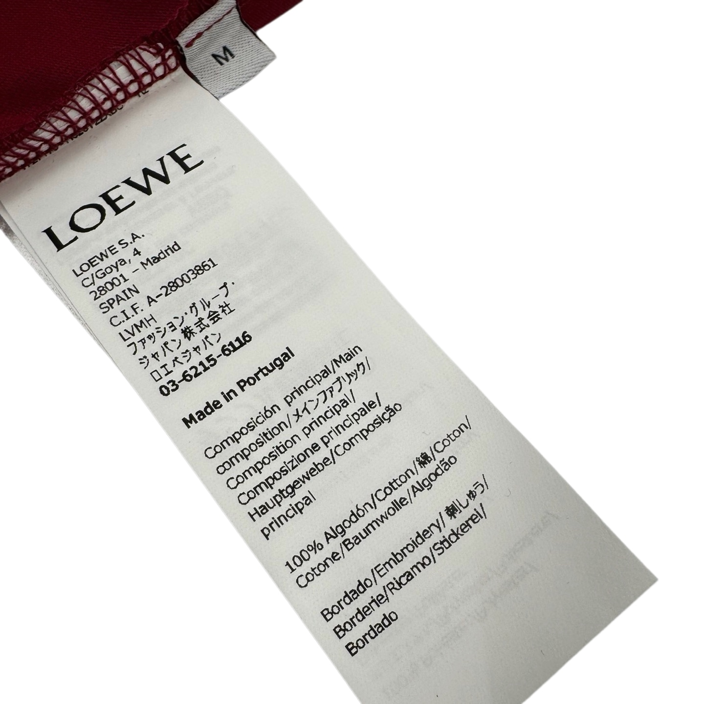 Loewe Loewe Anagram 撞色logo刺绣短袖红色