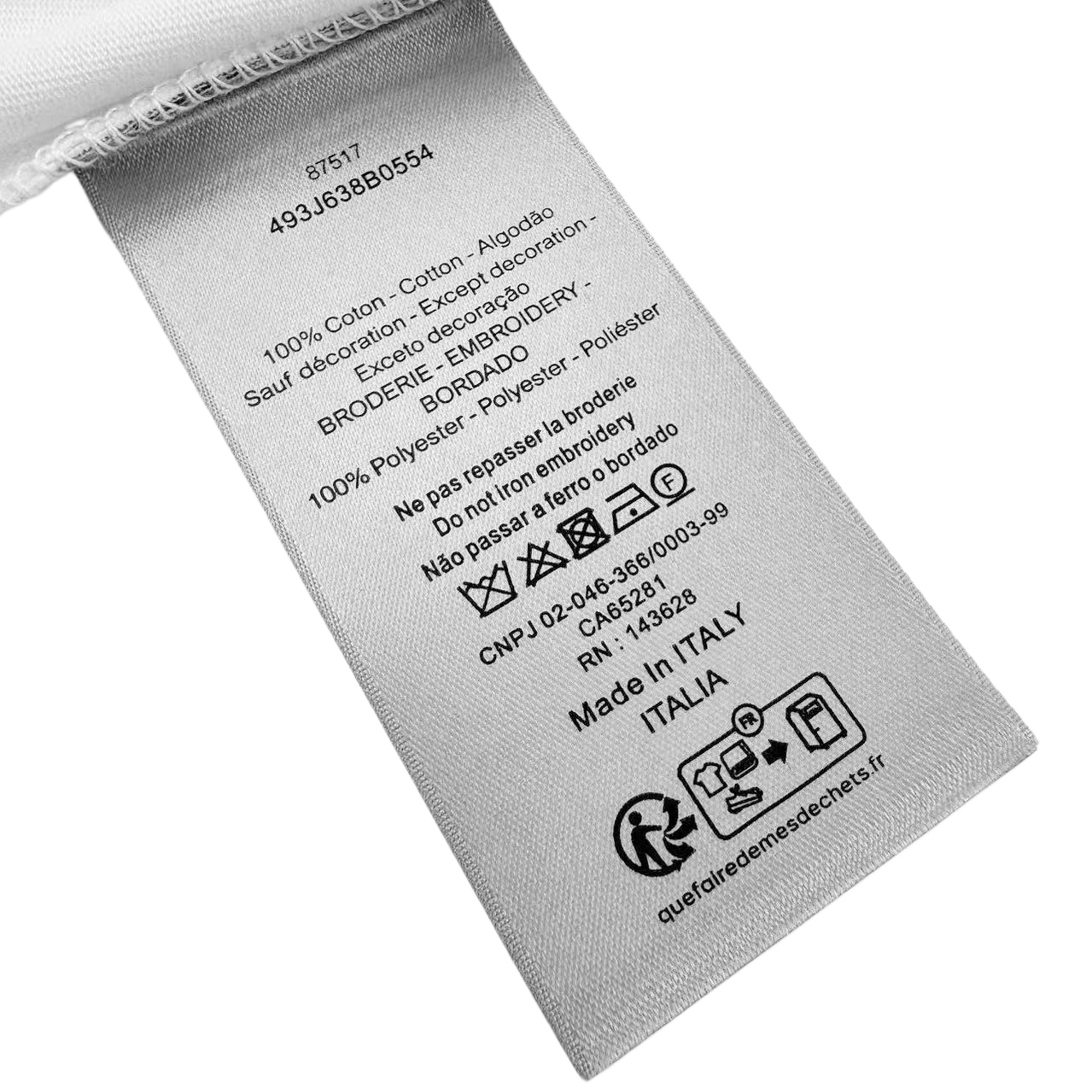 Dior CD Mountain 高山盾牌印刺短袖白色