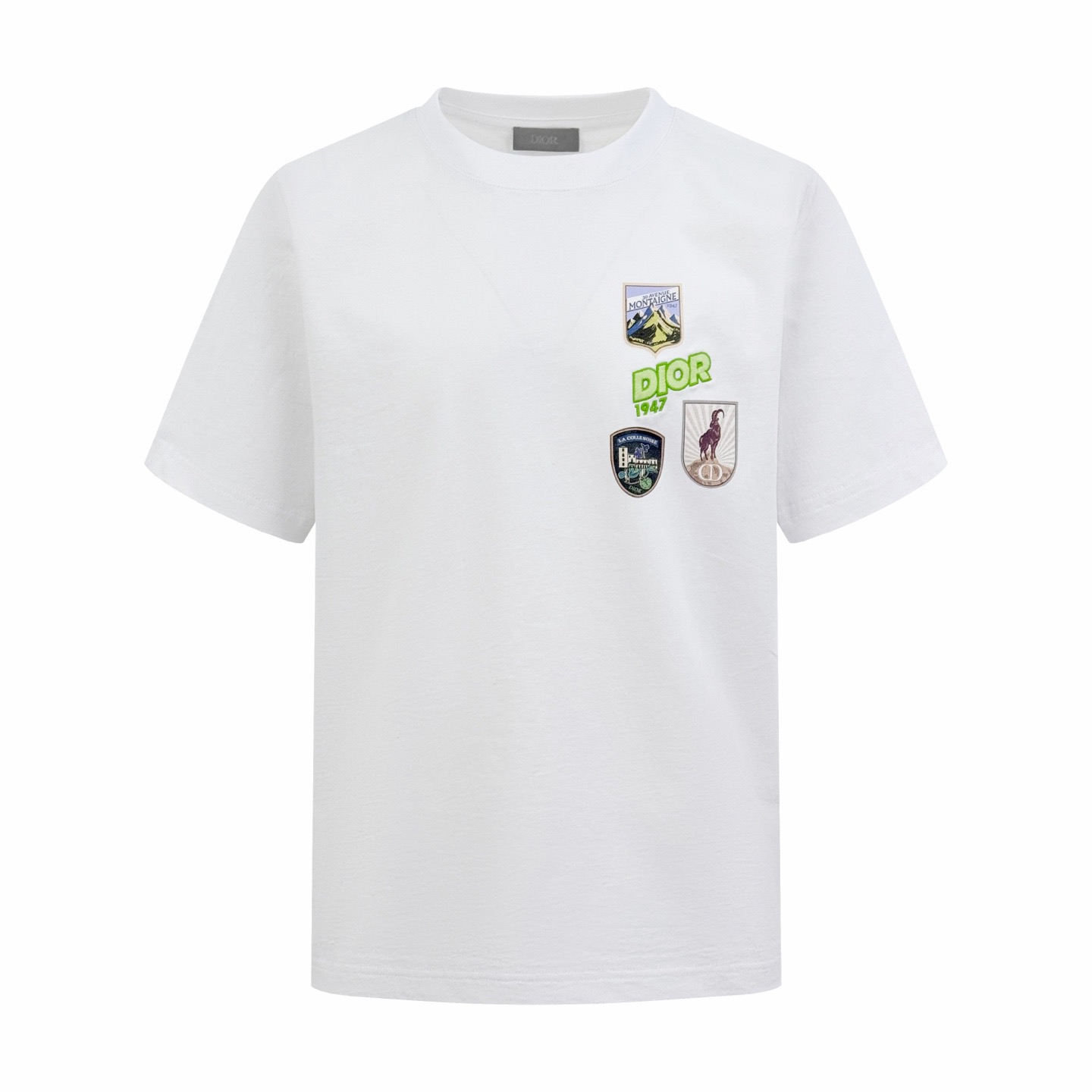 Dior CD Mountain 高山盾牌印刺短袖白色
