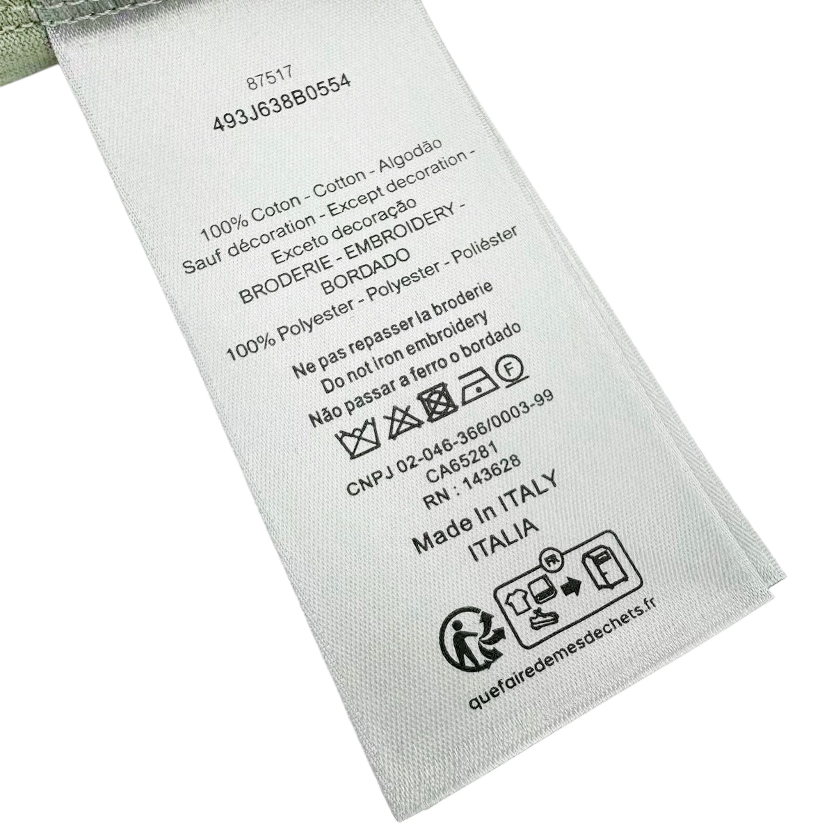 Dior CD Mountain 高山盾牌印刺短袖绿色