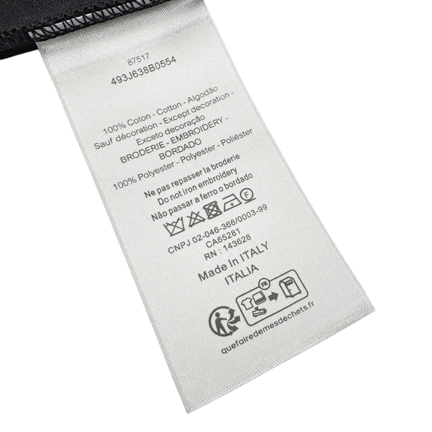 Dior CD Mountain 高山盾牌印刺短袖黑色