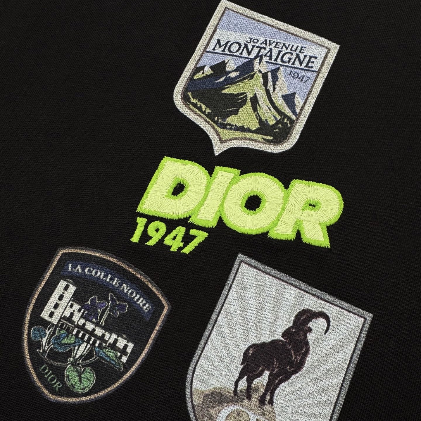 Dior CD Mountain 高山盾牌印刺短袖黑色