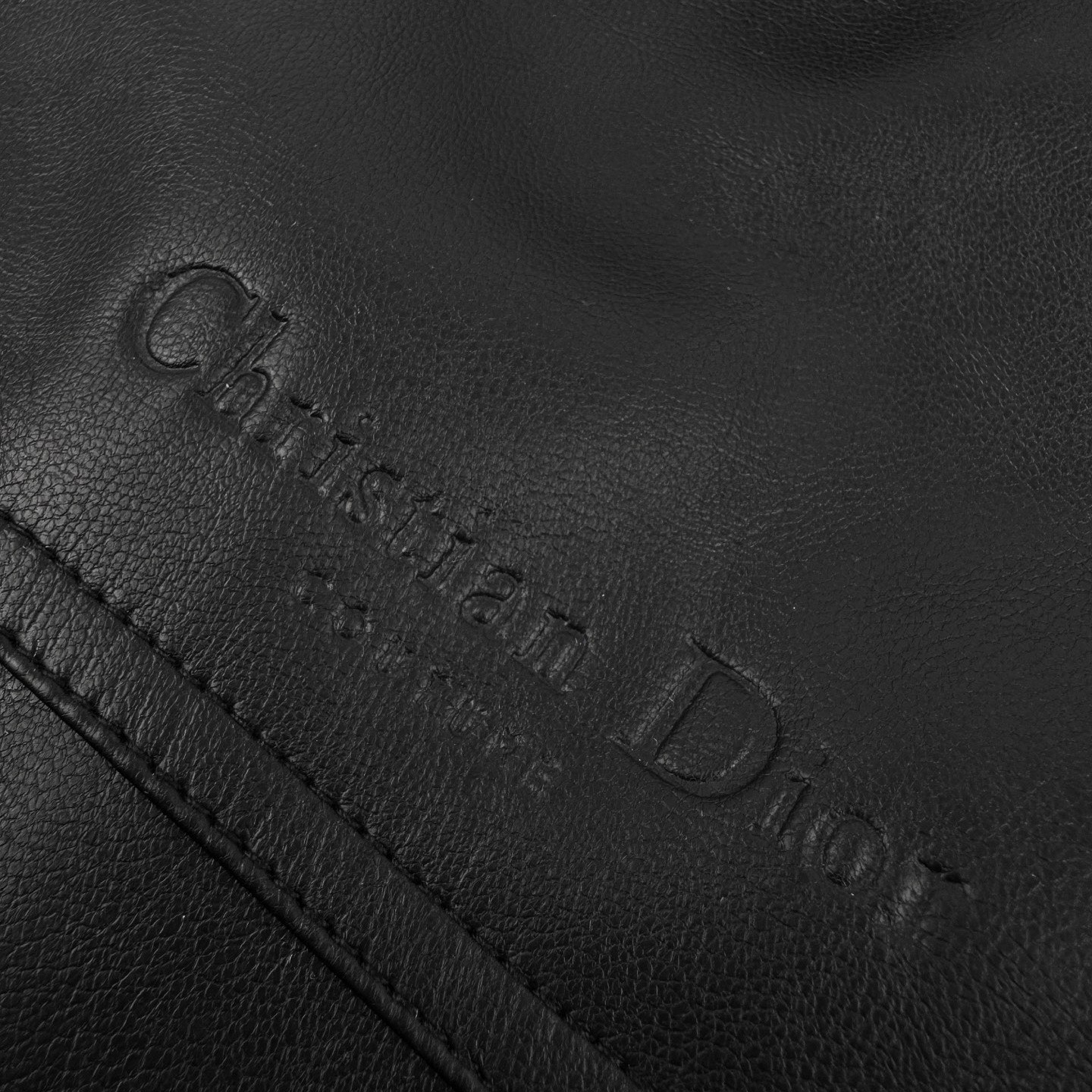 Dior CD Christian 棱格纹皮衣外套