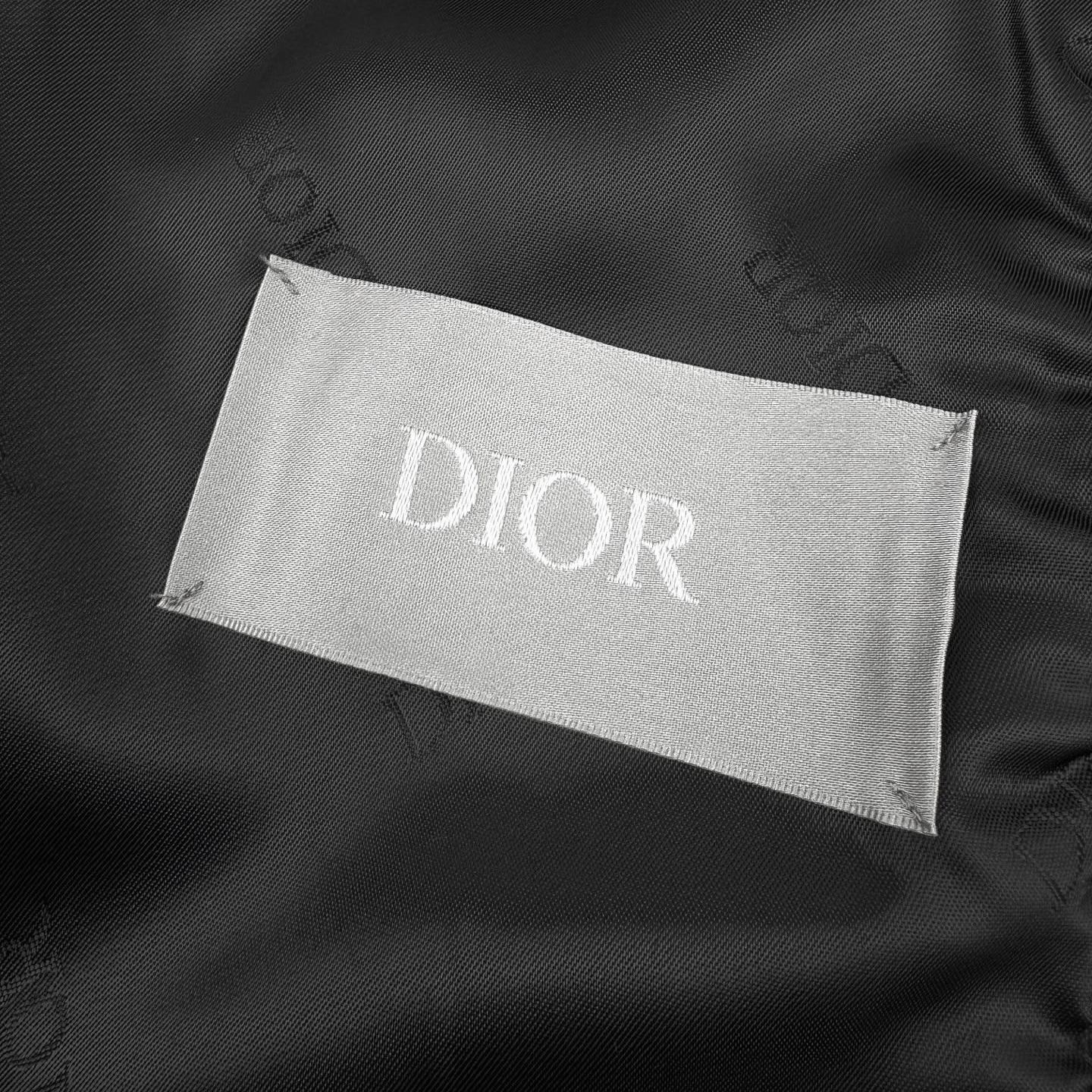 Dior CD Christian 棱格纹皮衣外套