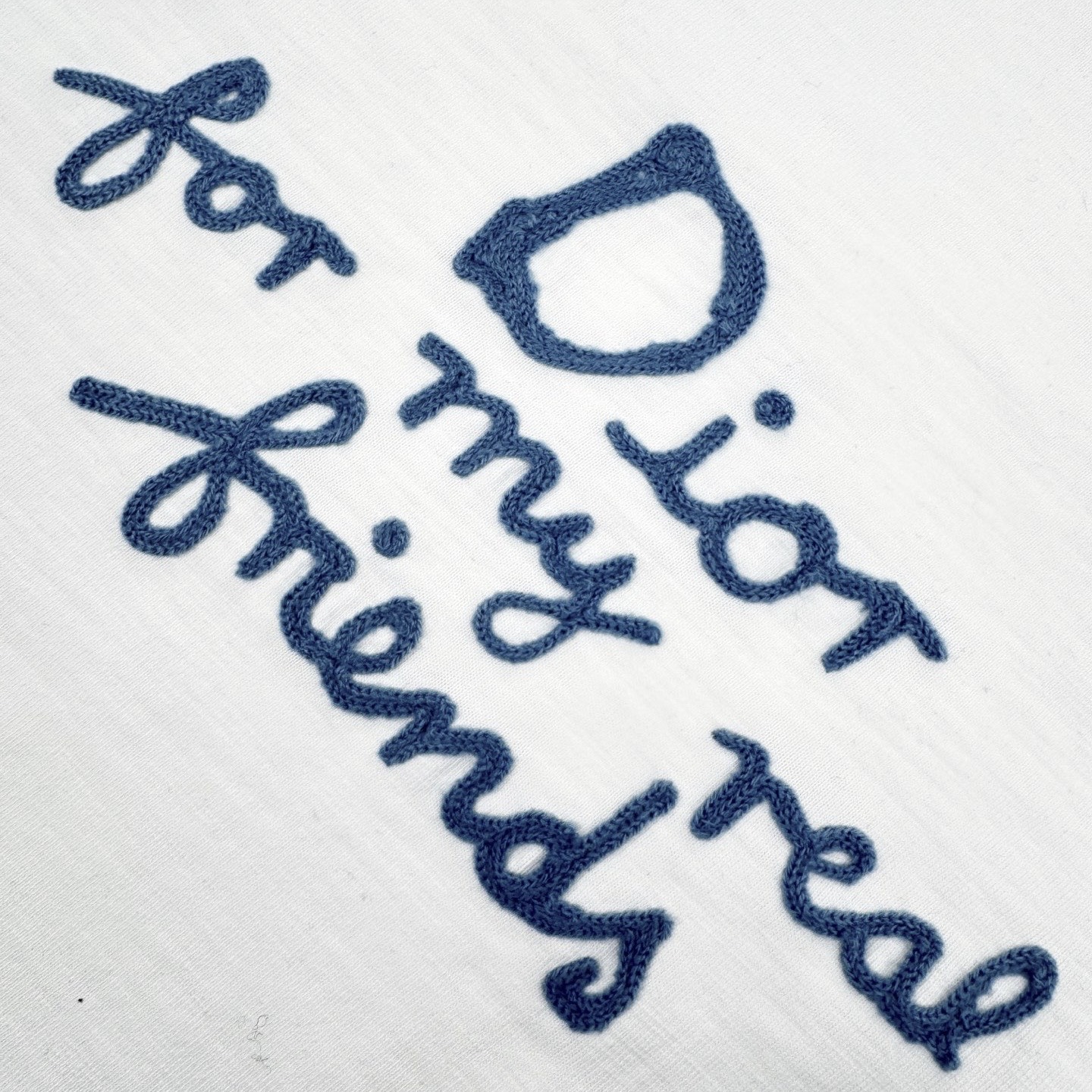 Dior CD 朋友字母毛巾绣短袖白色
