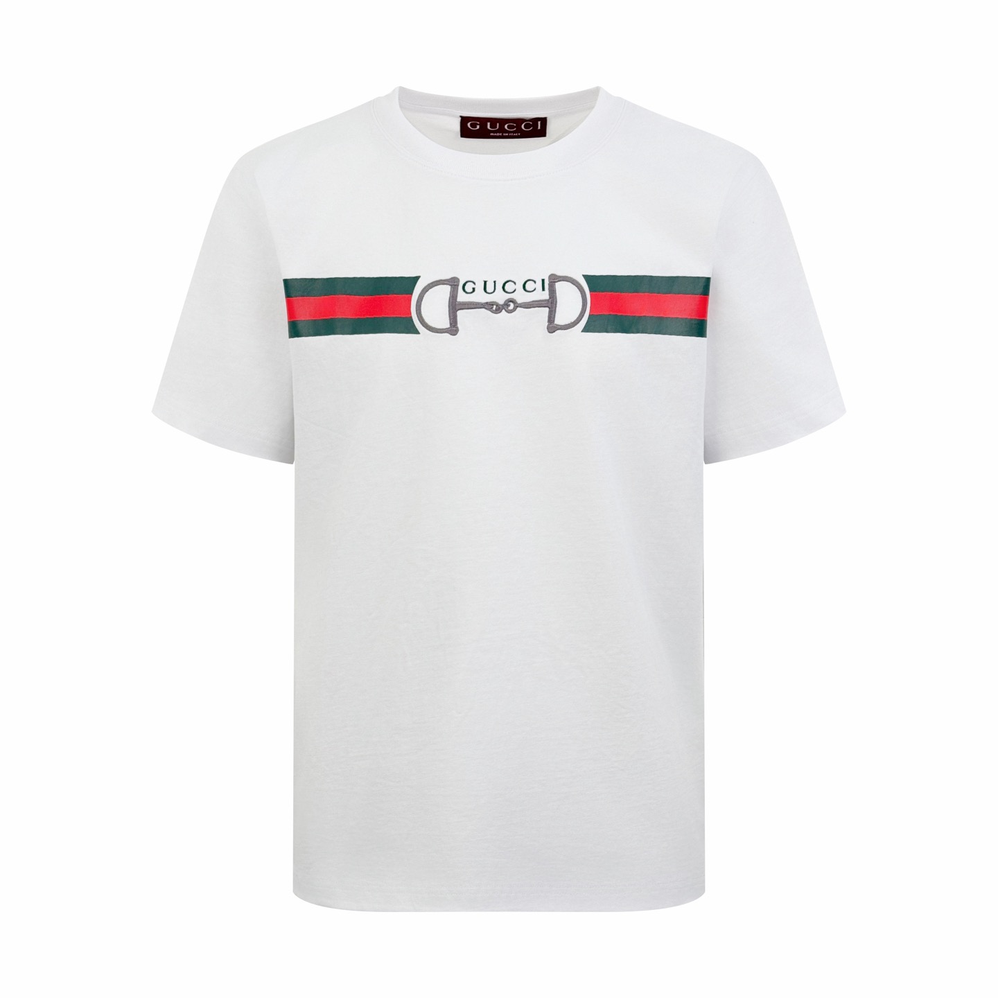 Gucci Guc 26SS 马年限定马衔扣刺绣短袖白色
