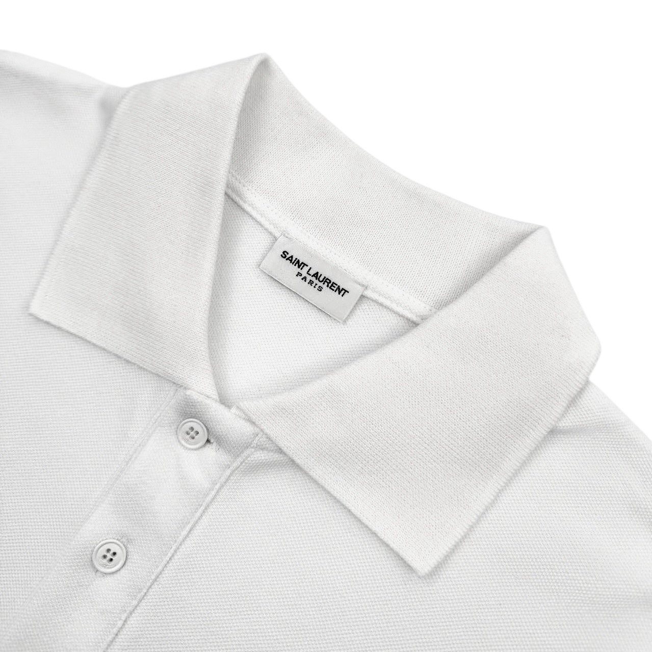Saint Laurent Saint Laurent 标识刺绣Polo衫白色