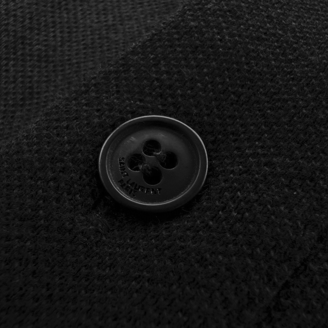 Saint Laurent Saint Laurent 标识刺绣Polo衫黑色
