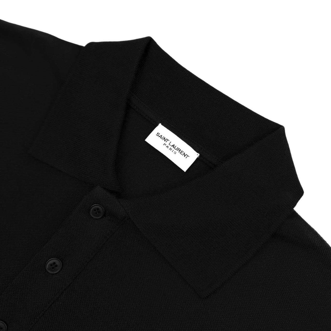 Saint Laurent Saint Laurent 标识刺绣Polo衫黑色