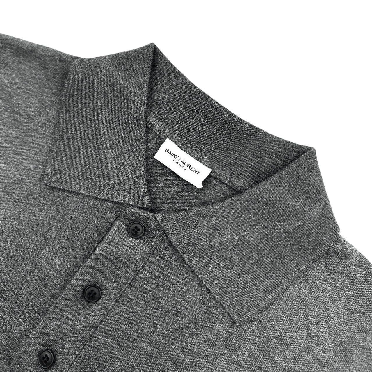 Saint Laurent Saint Laurent 标识刺绣Polo衫灰色