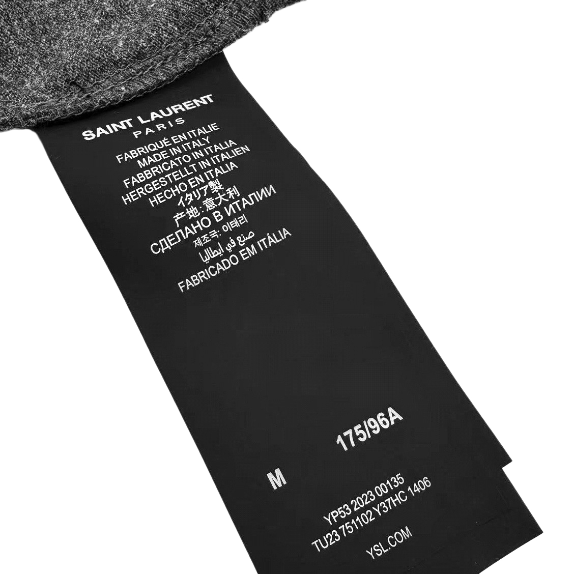Saint Laurent Saint Laurent 标识刺绣Polo衫灰色