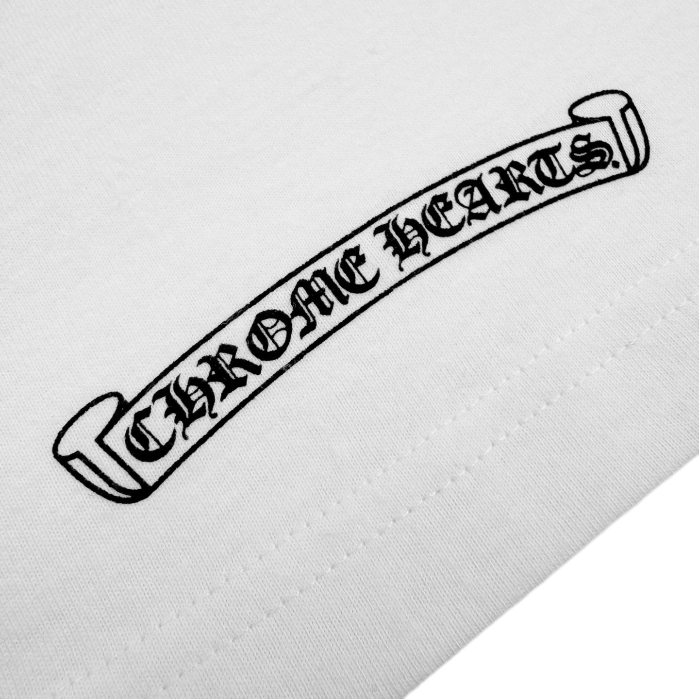 Chrome Hearts CH 克罗心领口梵文印花口袋短袖白色