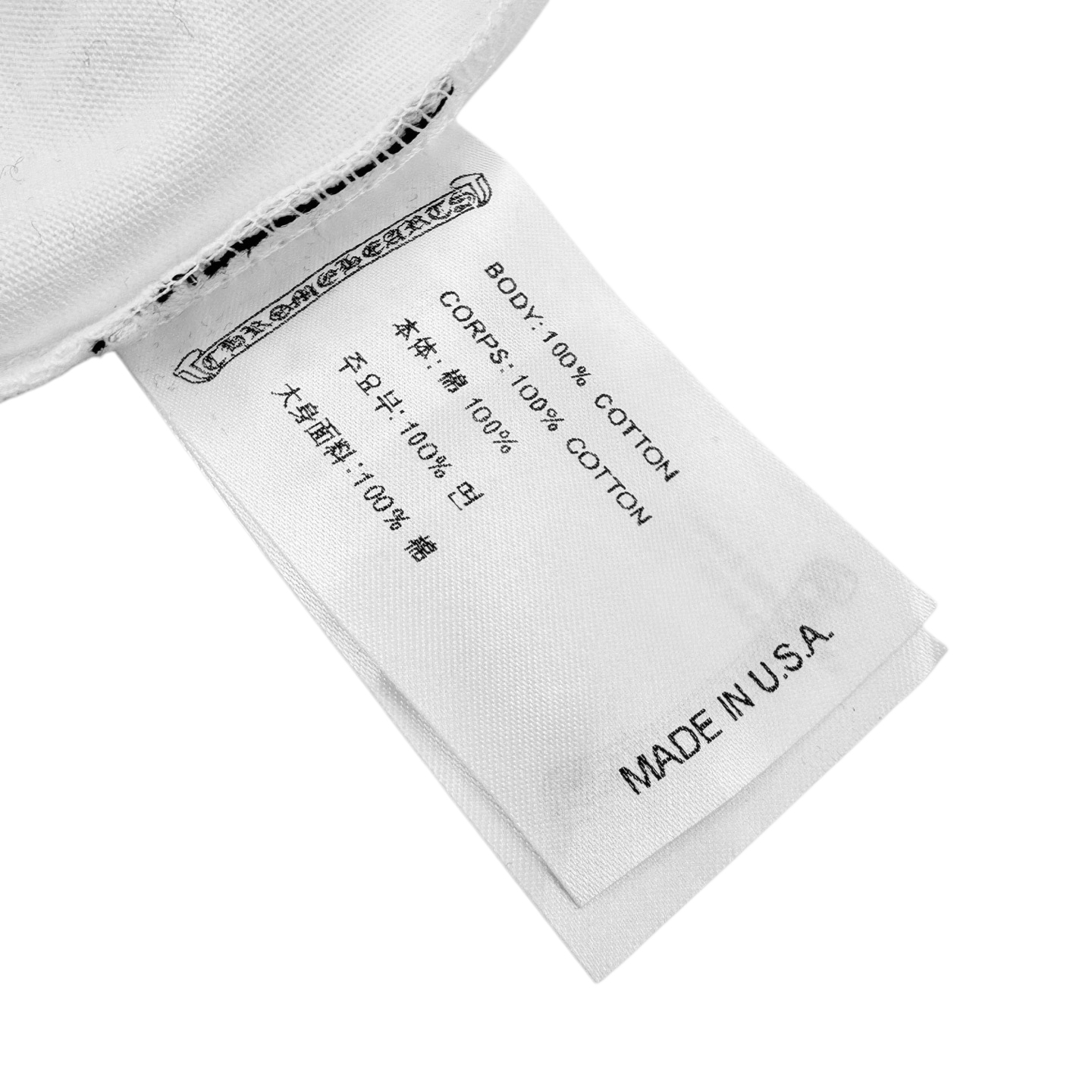 Chrome Hearts CH 克罗心领口梵文印花口袋短袖白色