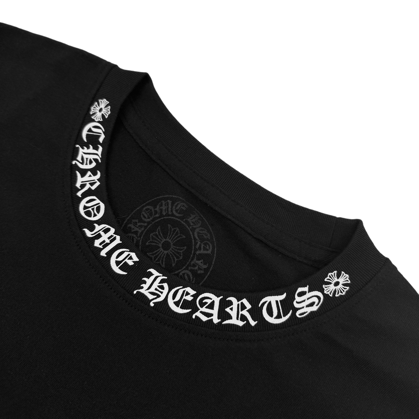 Chrome Hearts CH 克罗心领口梵文印花口袋短袖黑色