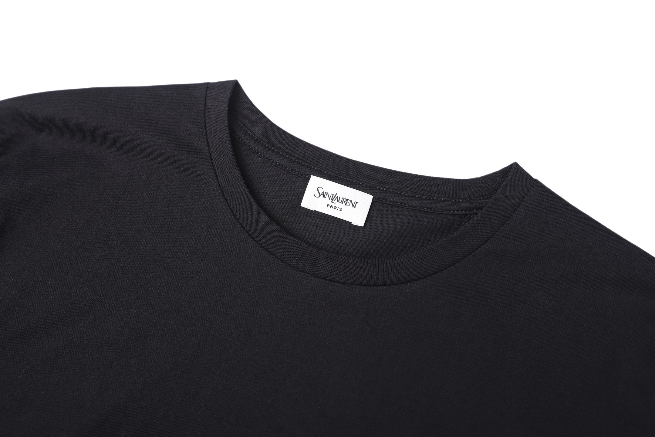 Saint Laurent Salnt Laurent 标识刺绣短袖黑色