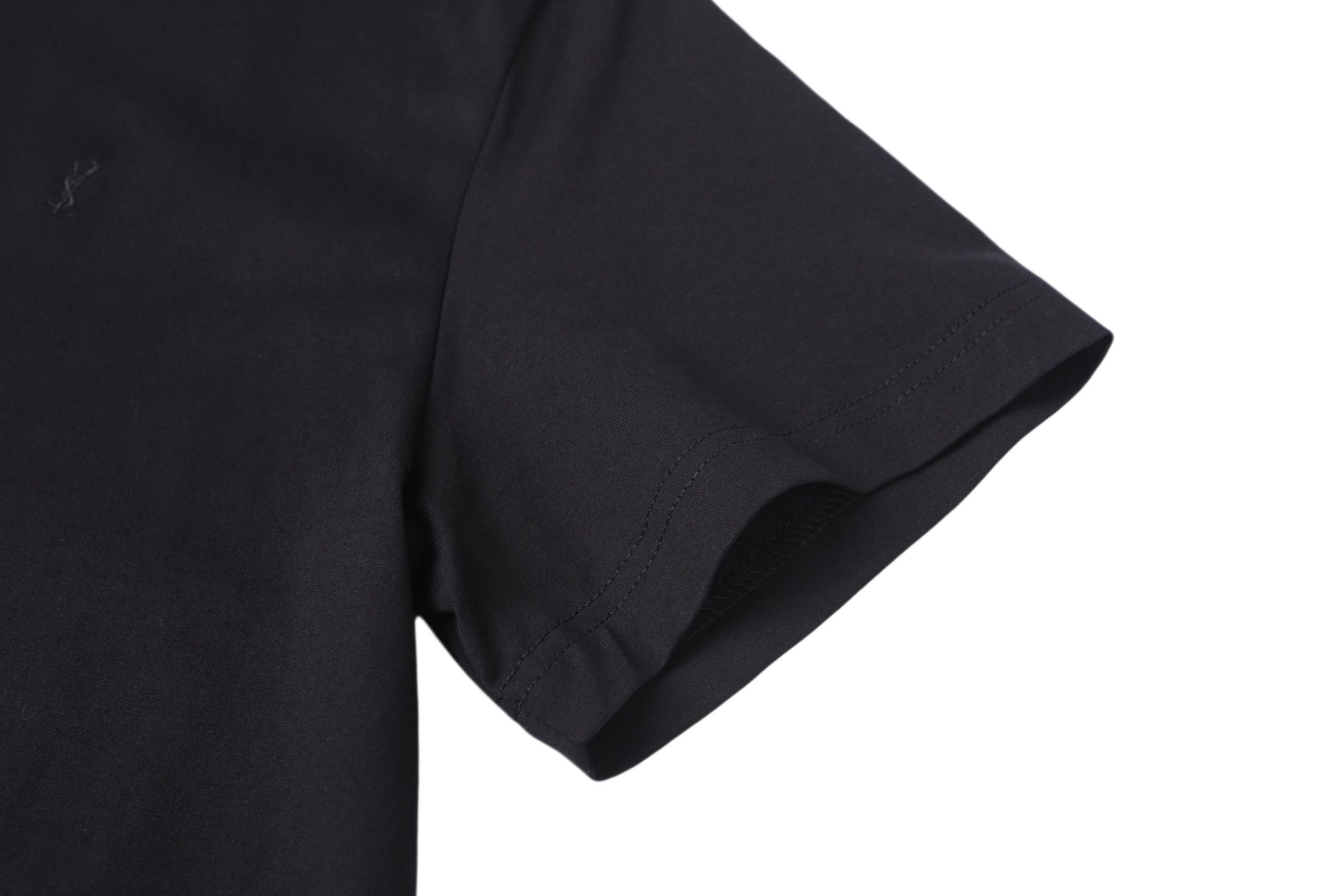 Saint Laurent Salnt Laurent 标识刺绣短袖黑色