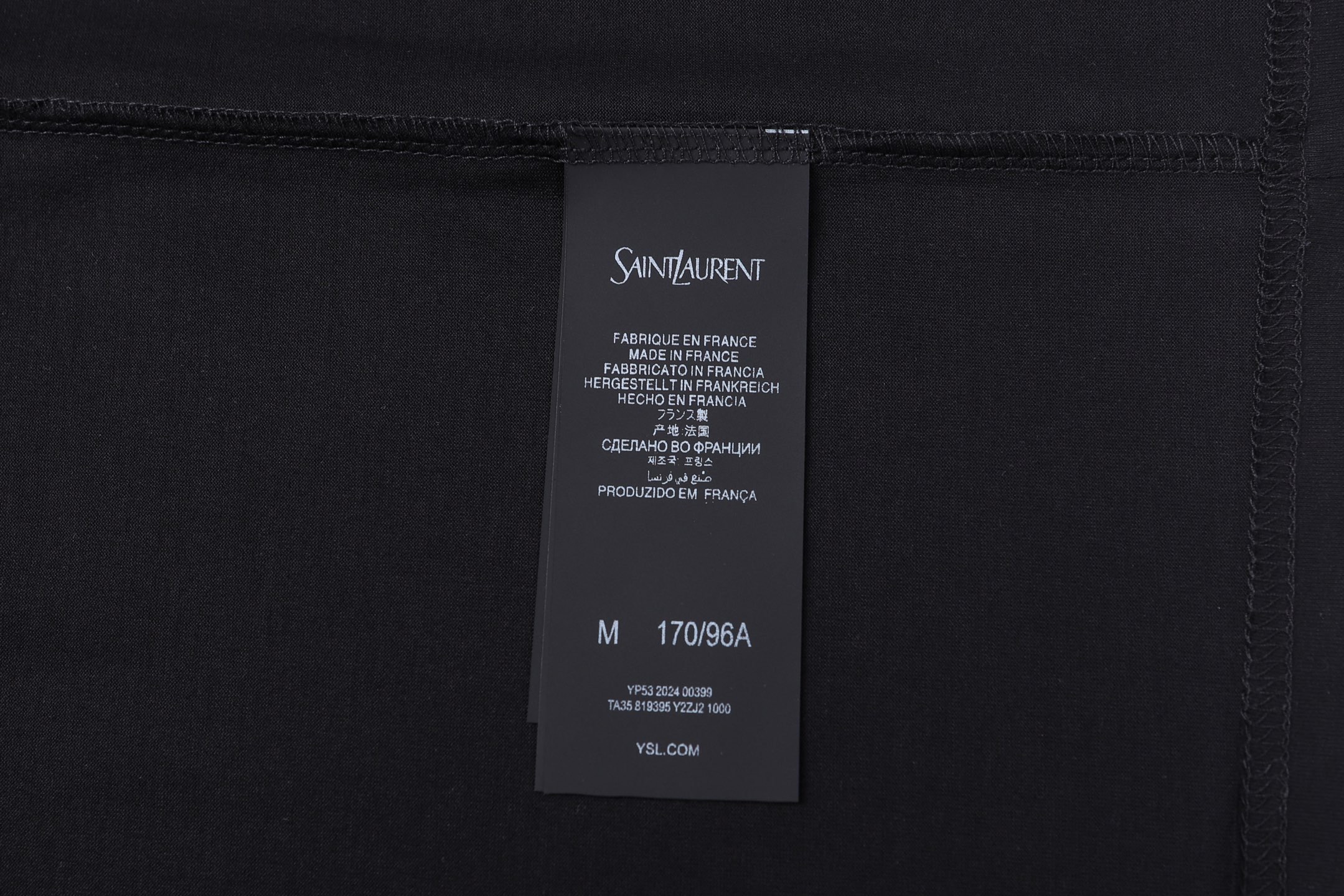 Saint Laurent Salnt Laurent 标识刺绣短袖黑色