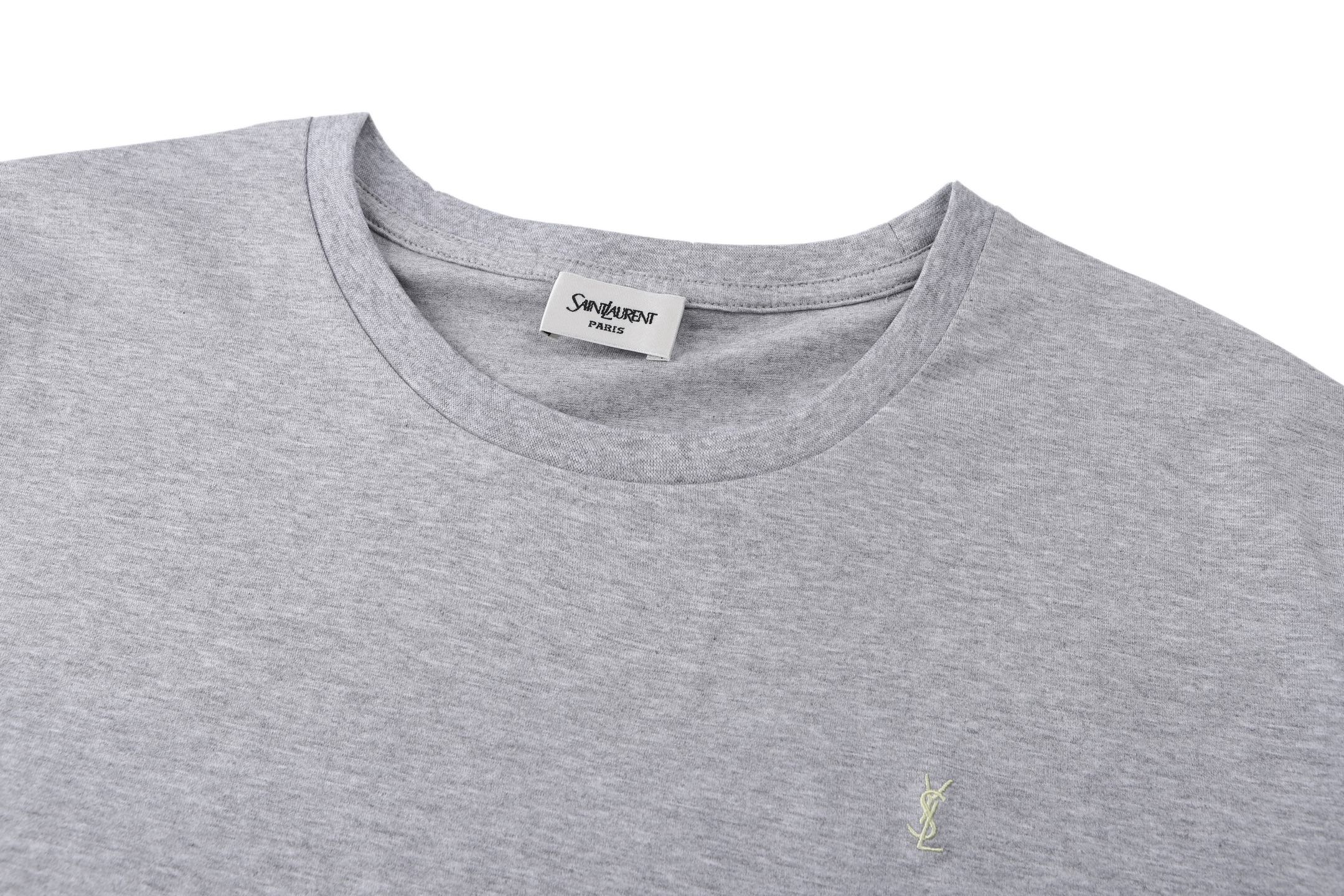 Saint Laurent Salnt Laurent 标识刺绣短袖灰色