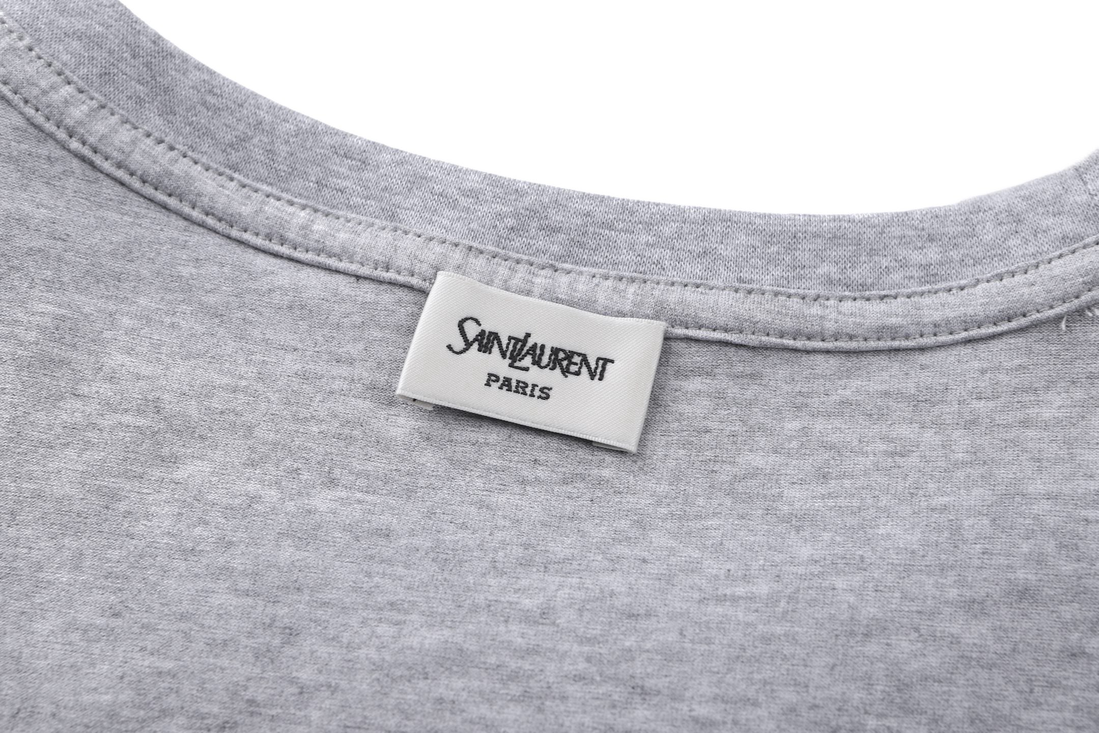 Saint Laurent Salnt Laurent 标识刺绣短袖灰色