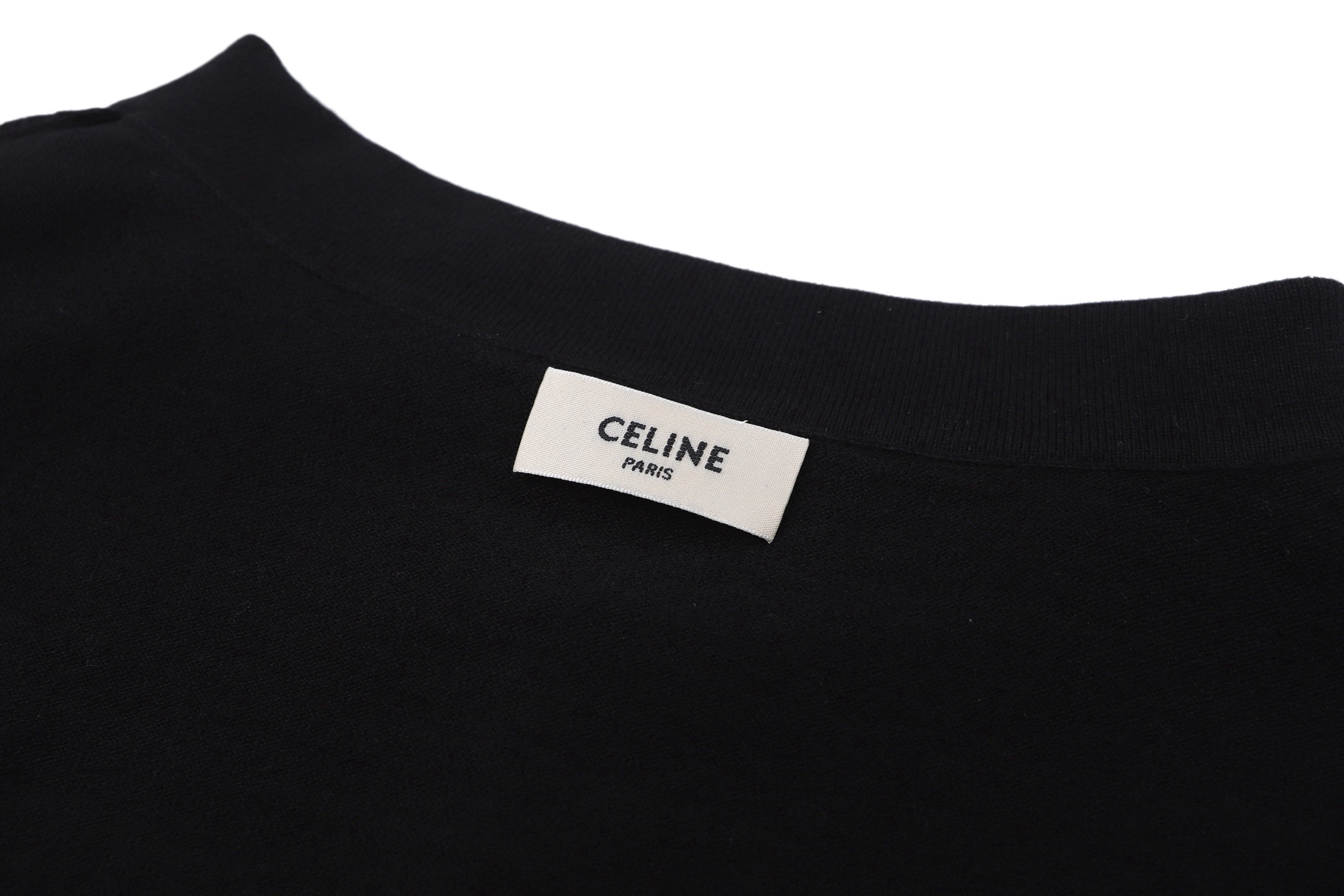 Celine Celine 24SS 凯旋门刺绣毛织Polo衫黑色