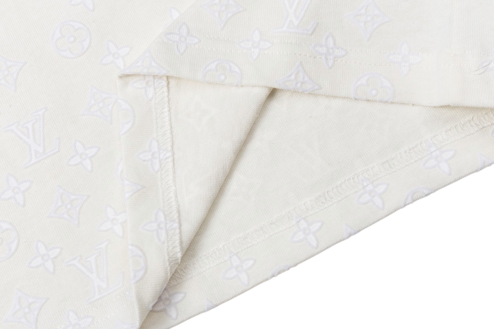 Louis Vuitton 1v 26SS 绒毛印花短袖白色