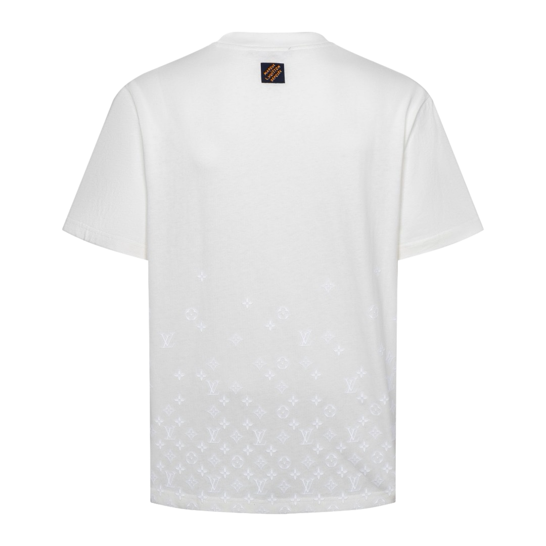 Louis Vuitton 1v 26SS 绒毛印花短袖白色