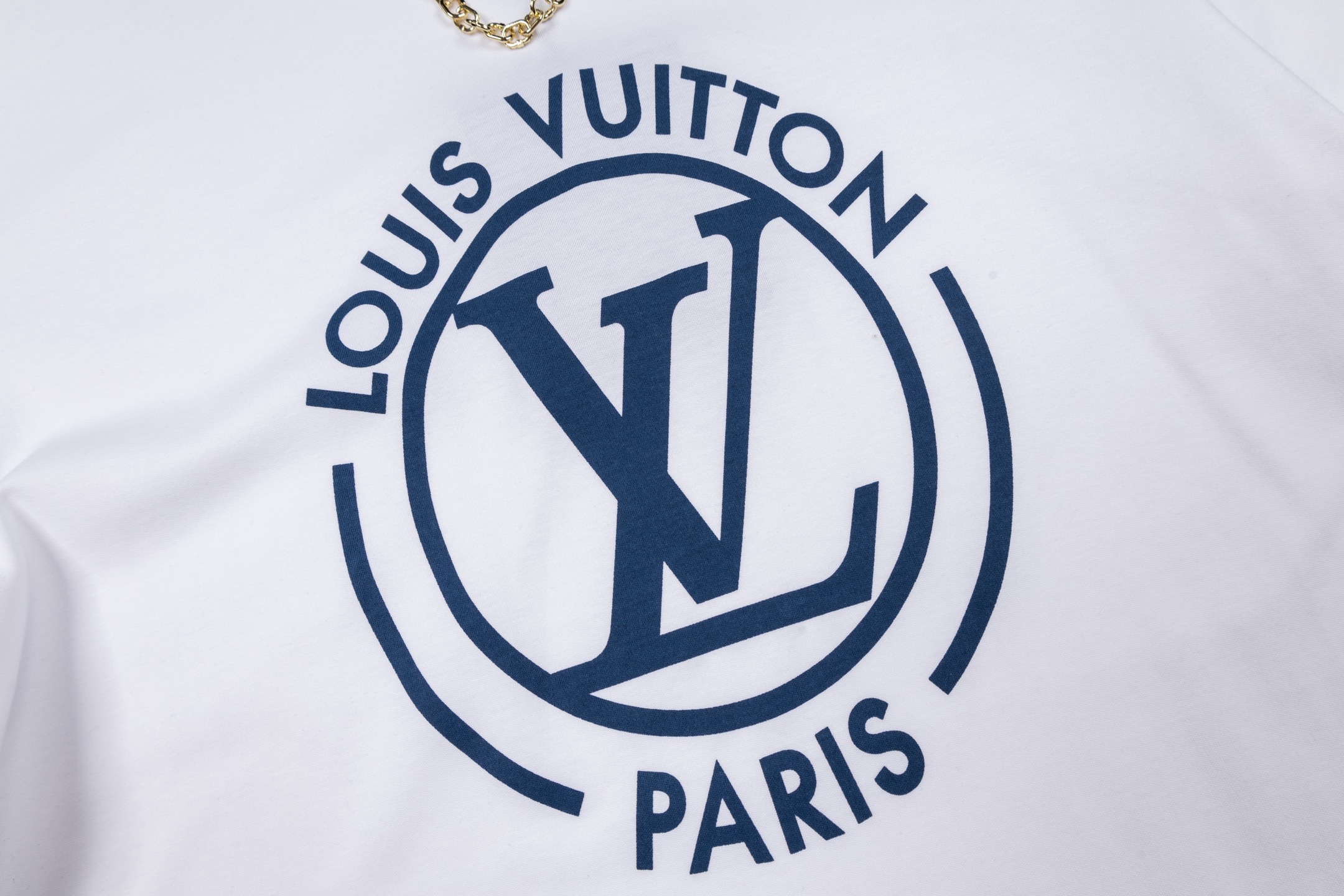 Louis Vuitton 1v 25SS 大Logo印花链条短袖白色