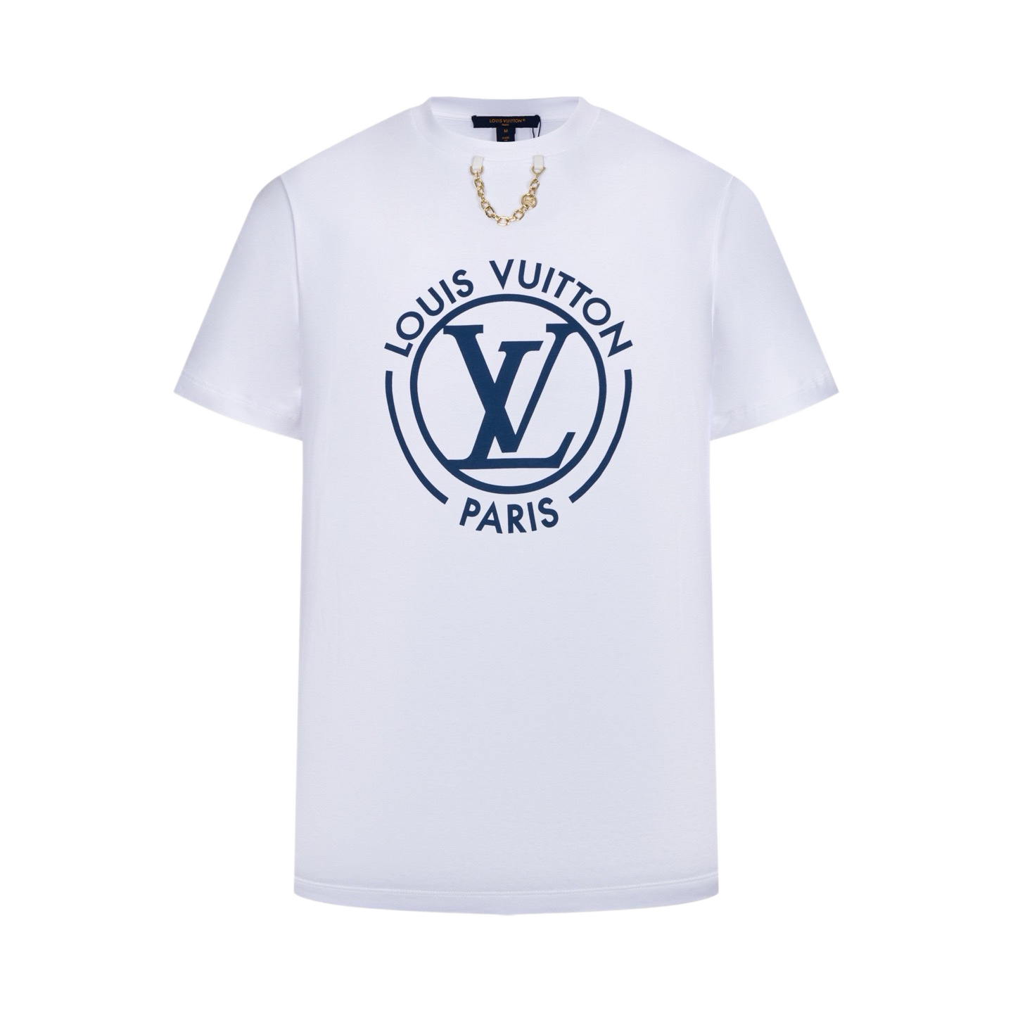 Louis Vuitton 1v 25SS 大Logo印花链条短袖白色