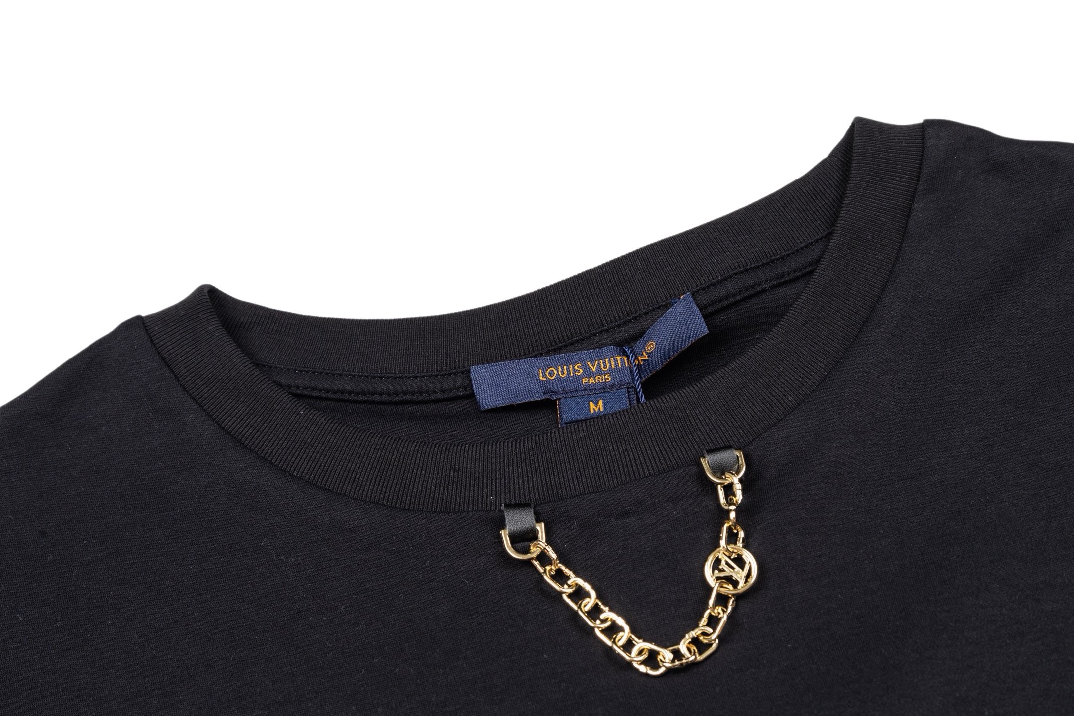 Louis Vuitton 1v 25SS 大Logo印花链条短袖黑色