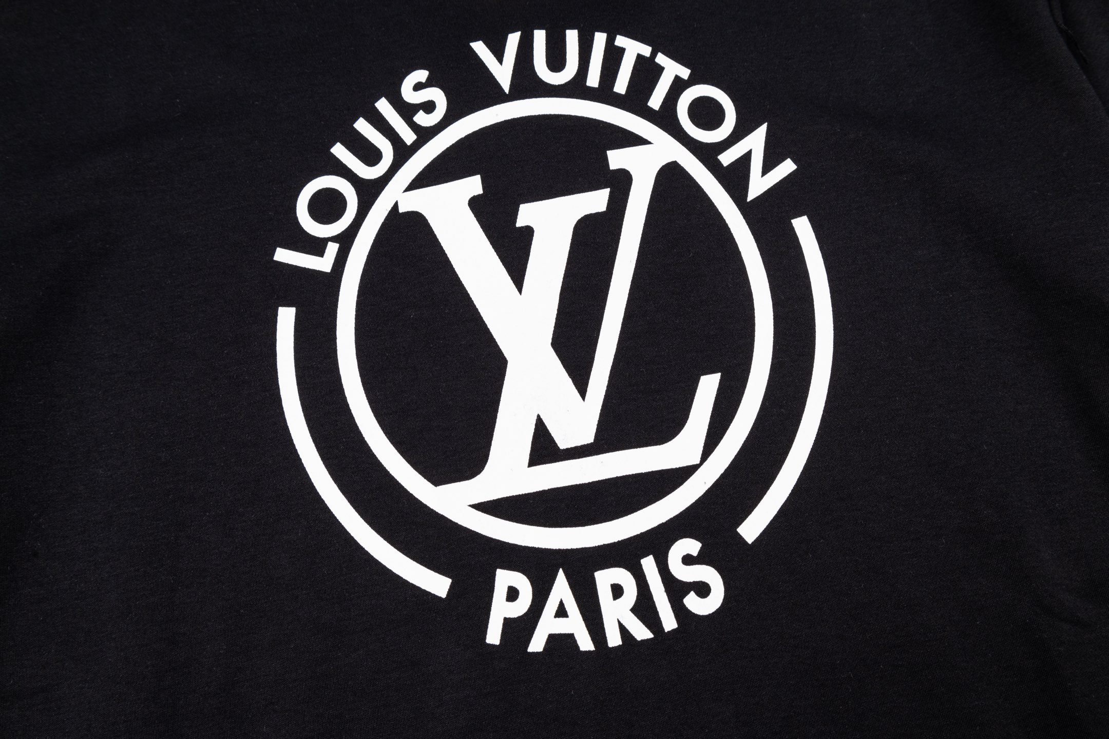Louis Vuitton 1v 25SS 大Logo印花链条短袖黑色