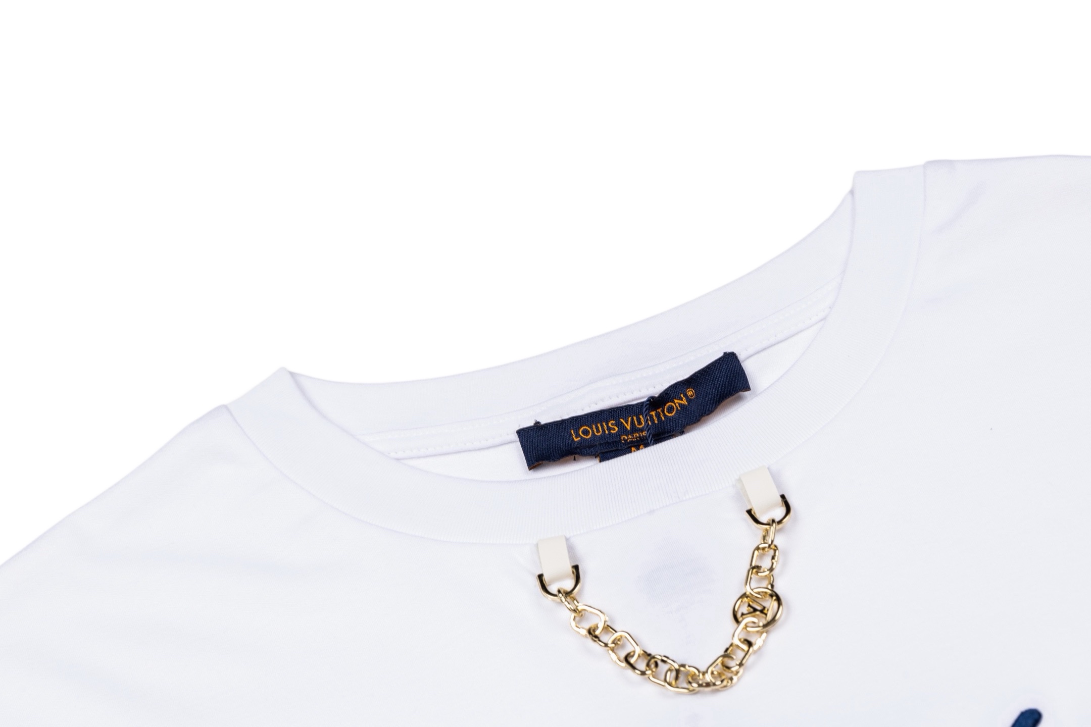 Louis Vuitton 1v 25SS 手写体标识刺绣链条短袖