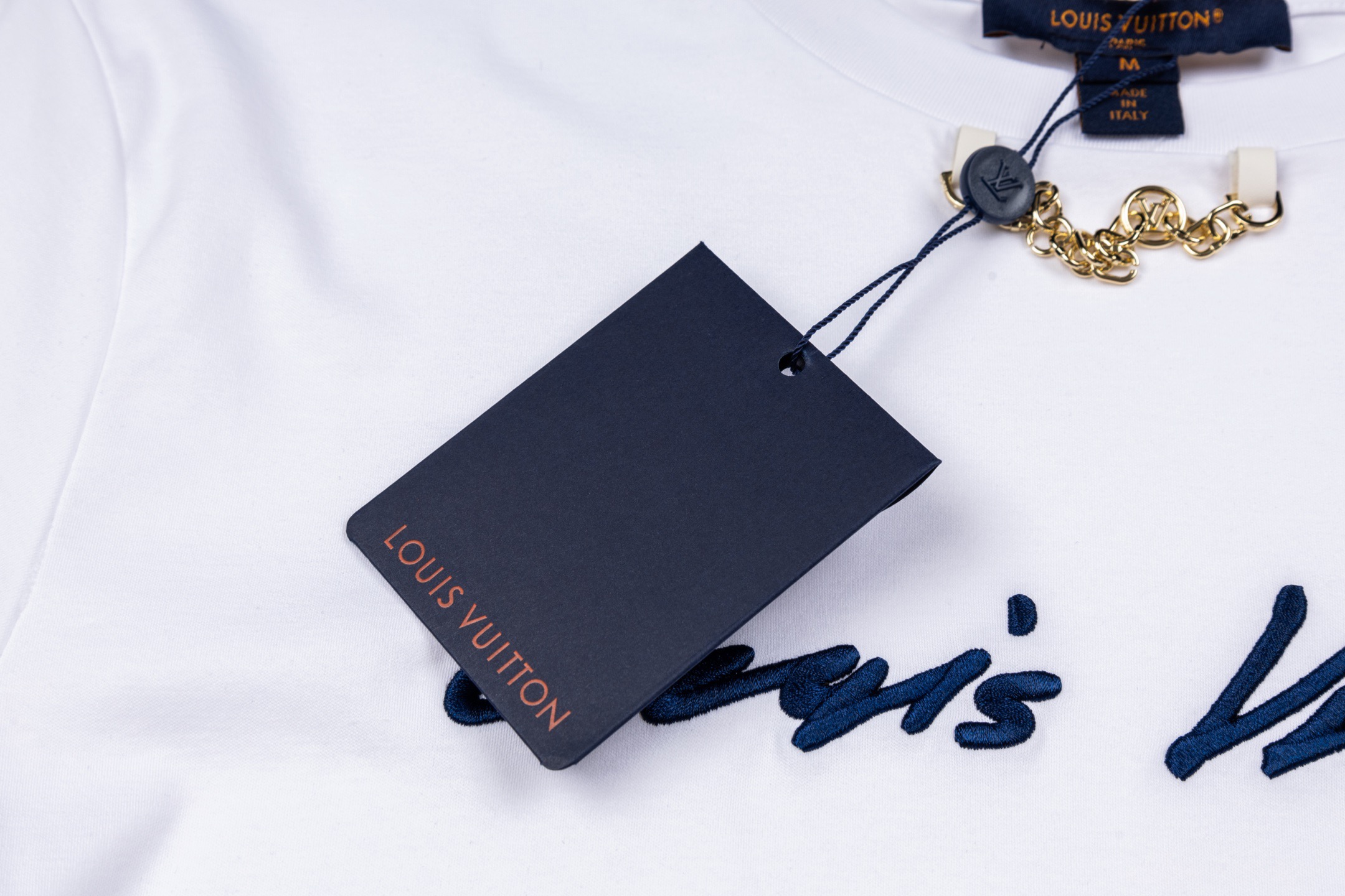 Louis Vuitton 1v 25SS 手写体标识刺绣链条短袖