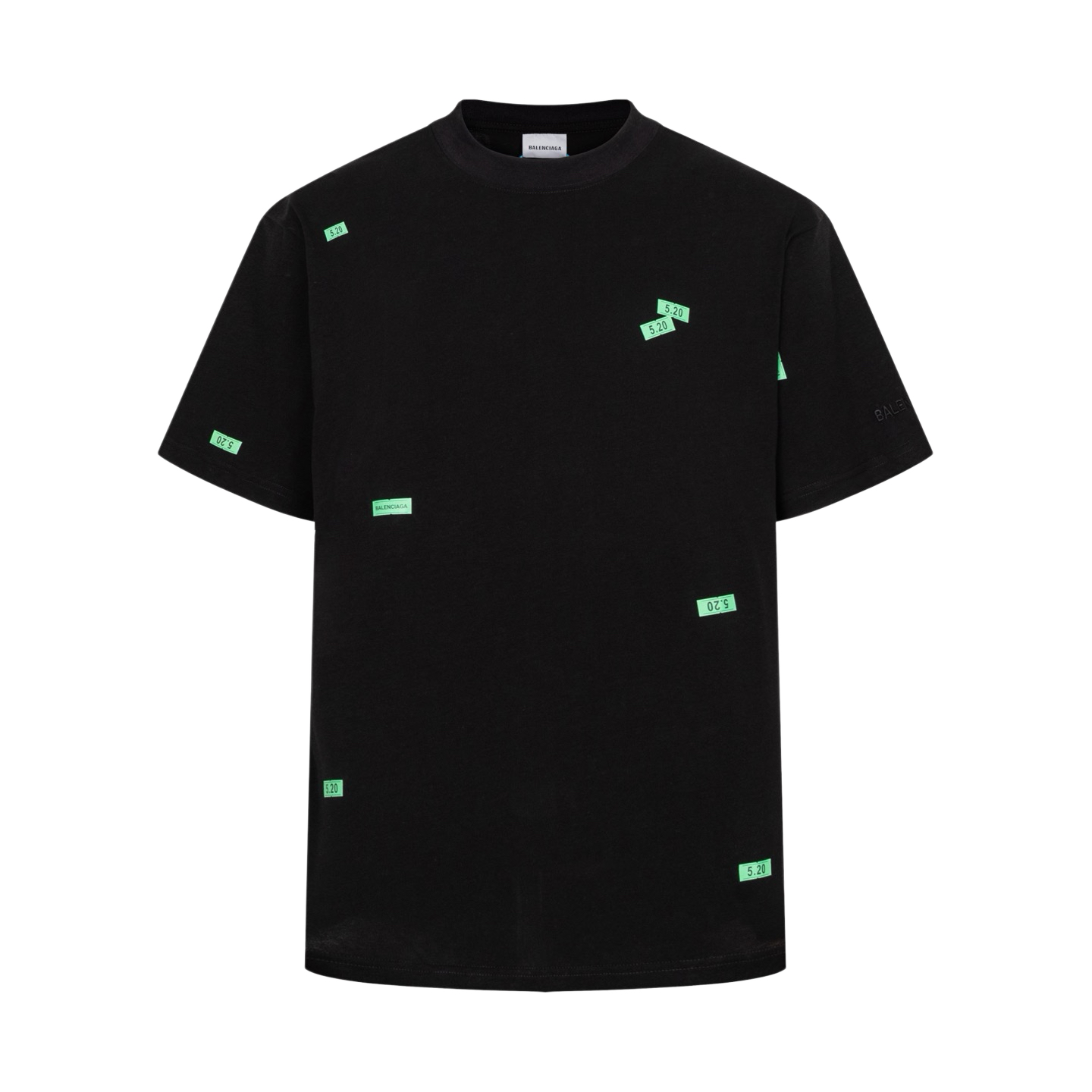 Balenciaga BLCG 26SS 520限定标签印花短袖黑色