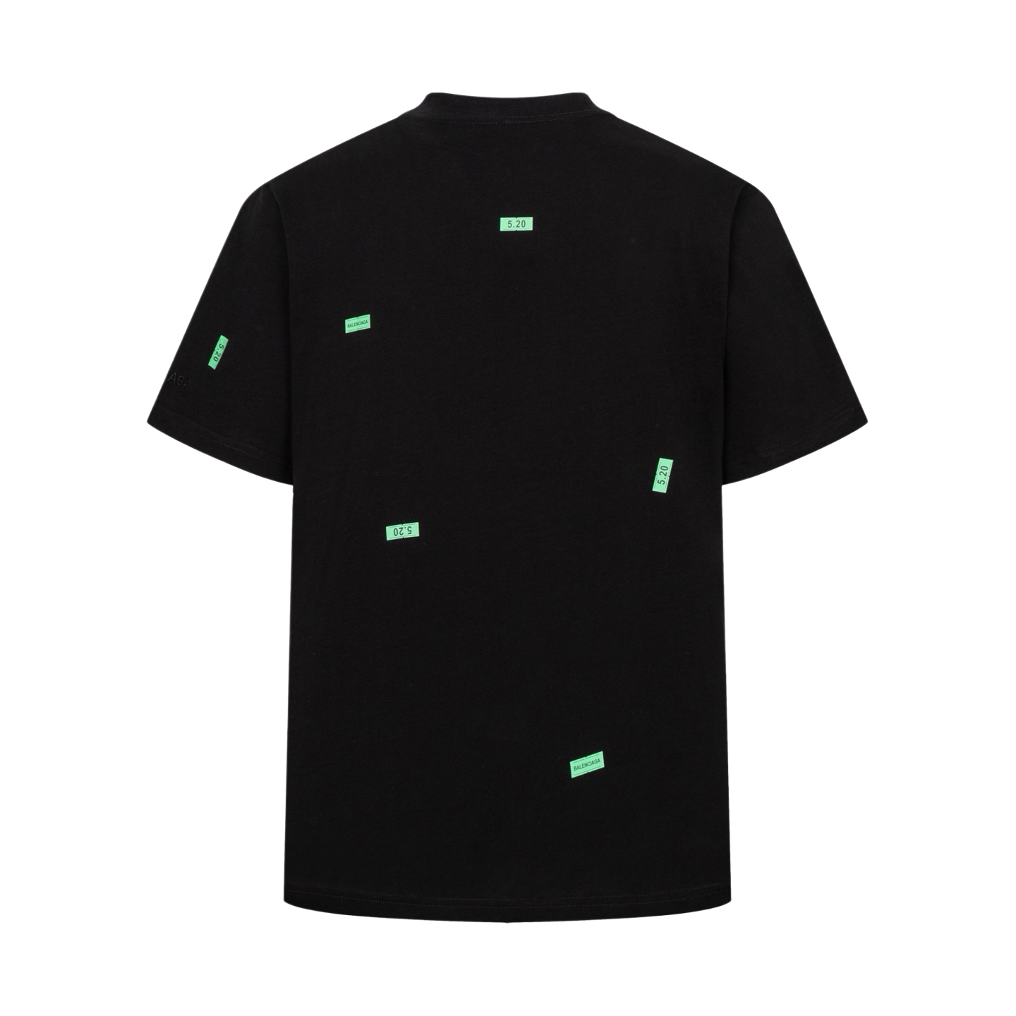Balenciaga BLCG 26SS 520限定标签印花短袖黑色