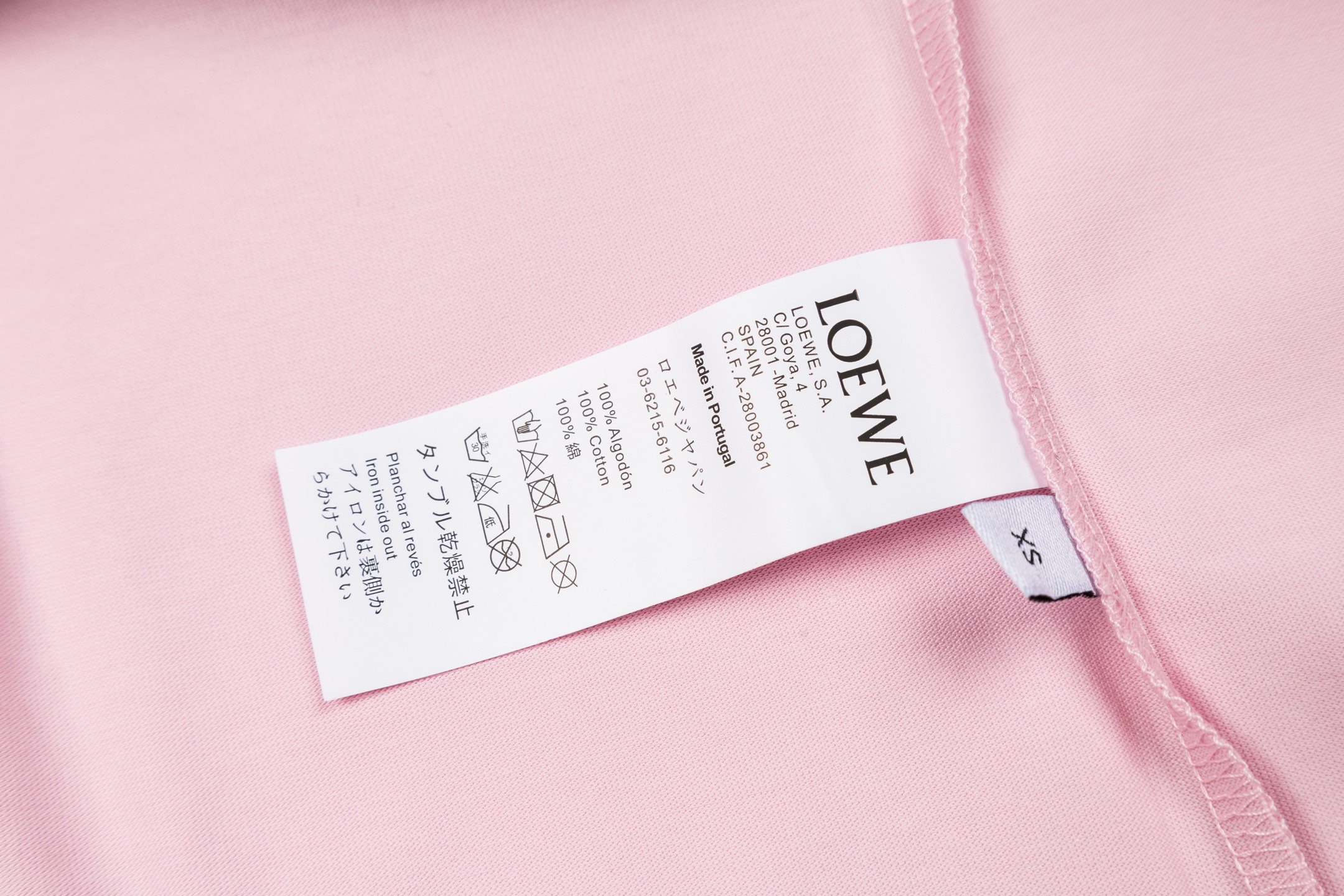 Loewe Loewe Anagram 锯齿线刺绣短袖粉色