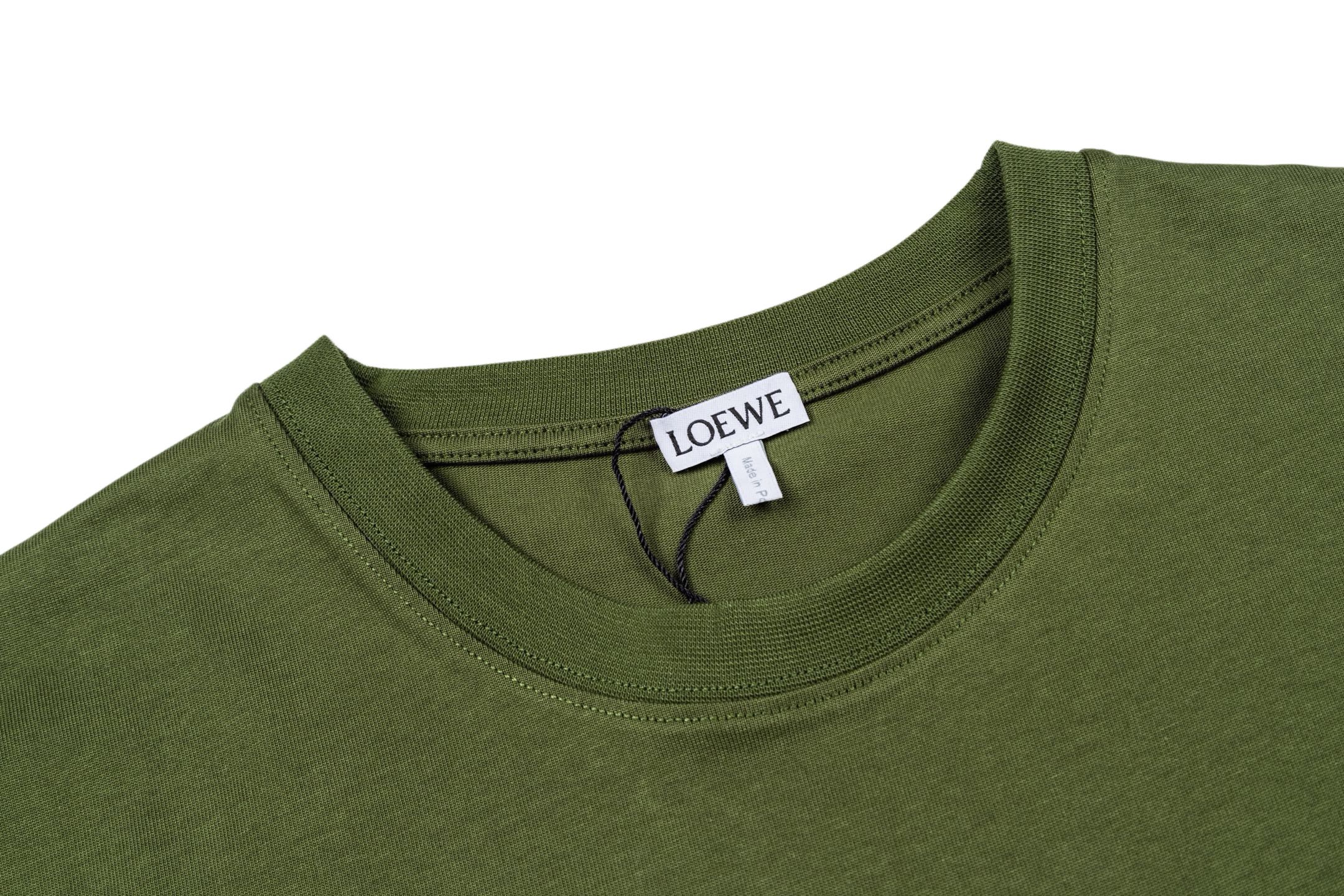 Loewe Loewe Anagram 锯齿线刺绣短袖绿色