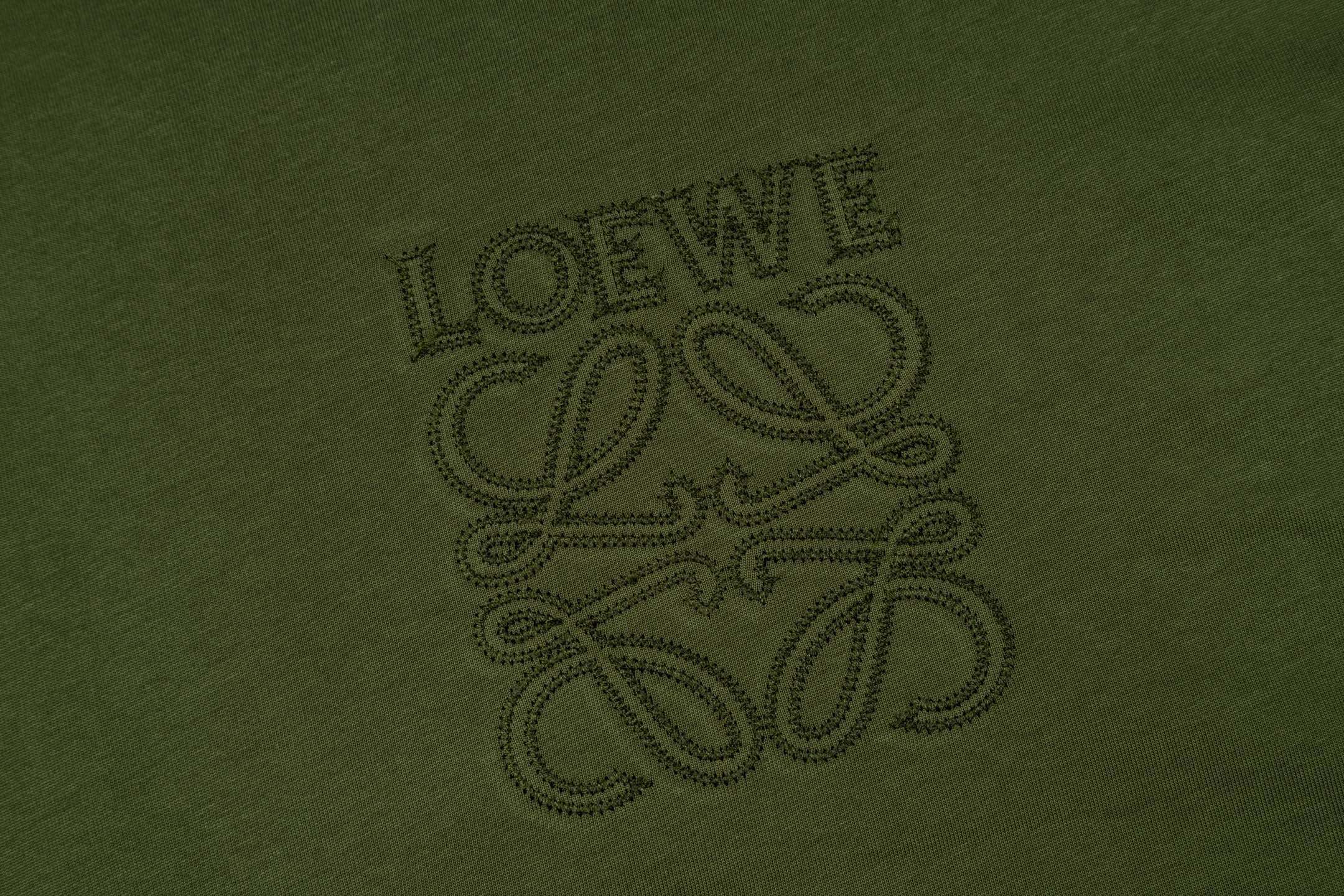 Loewe Loewe Anagram 锯齿线刺绣短袖绿色