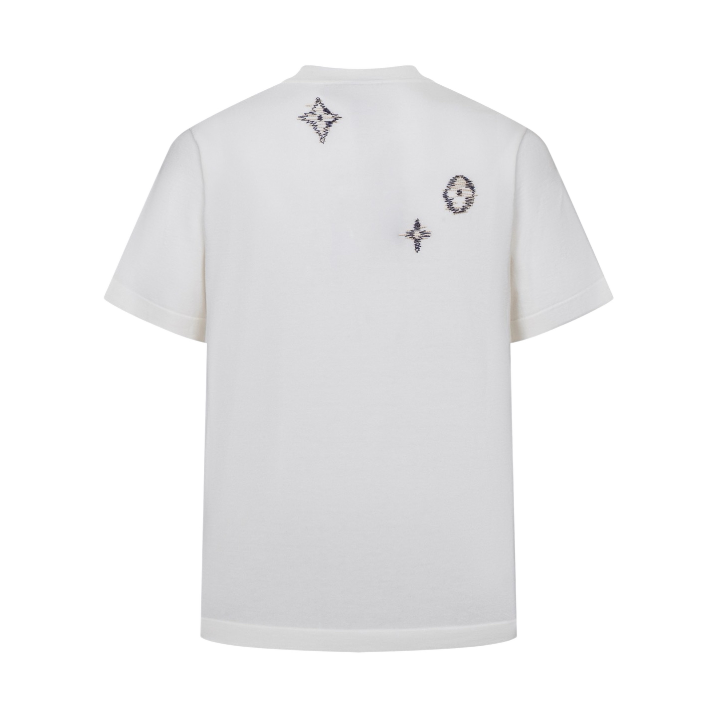 Louis Vuitton 1v 26SS 素描花卉刺绣针织短袖白色