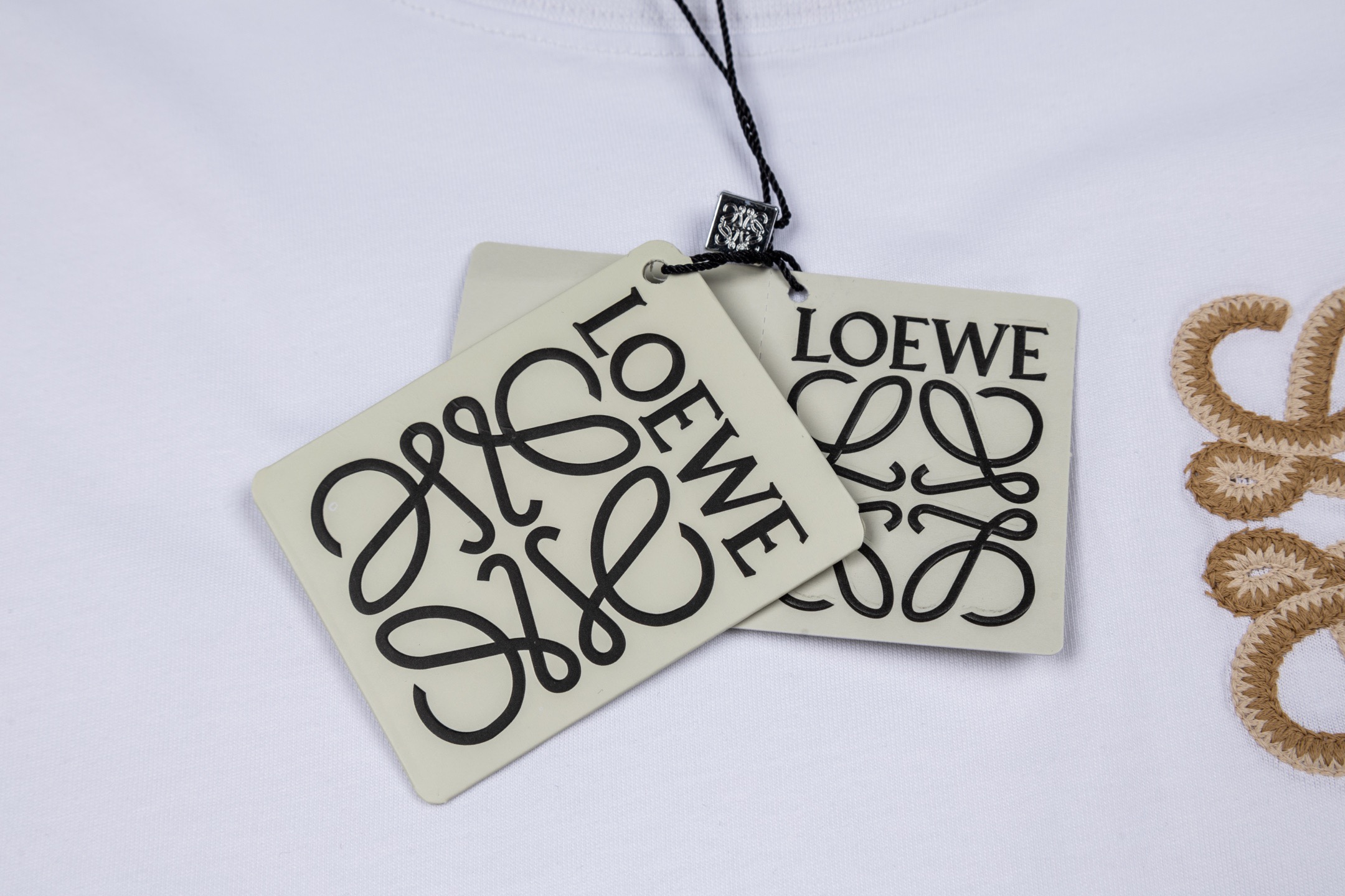 Loewe Loewe Anagram 双藤刺绣短袖白色