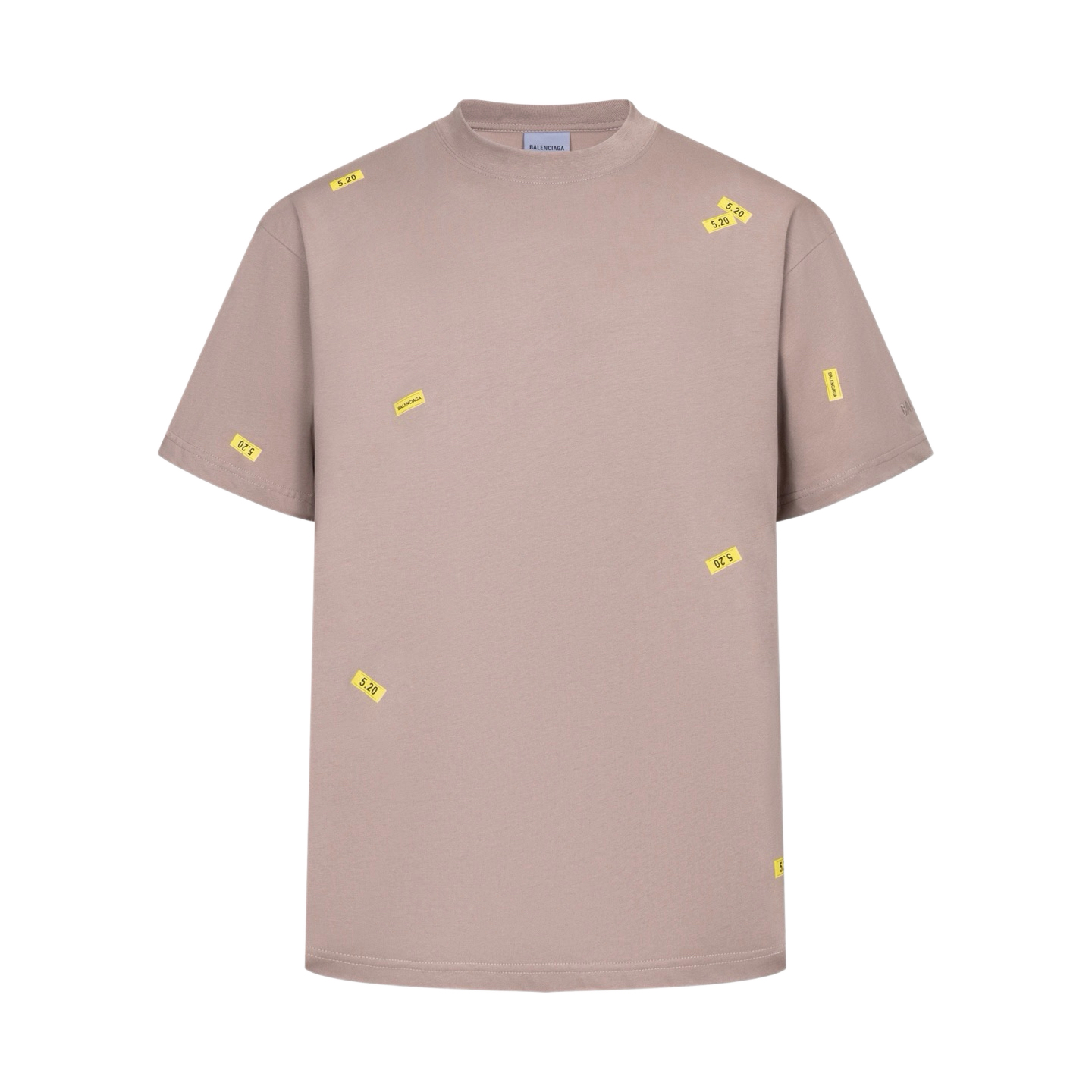 Balenciaga BLCG 26SS 520限定标签印花短袖茶粉色