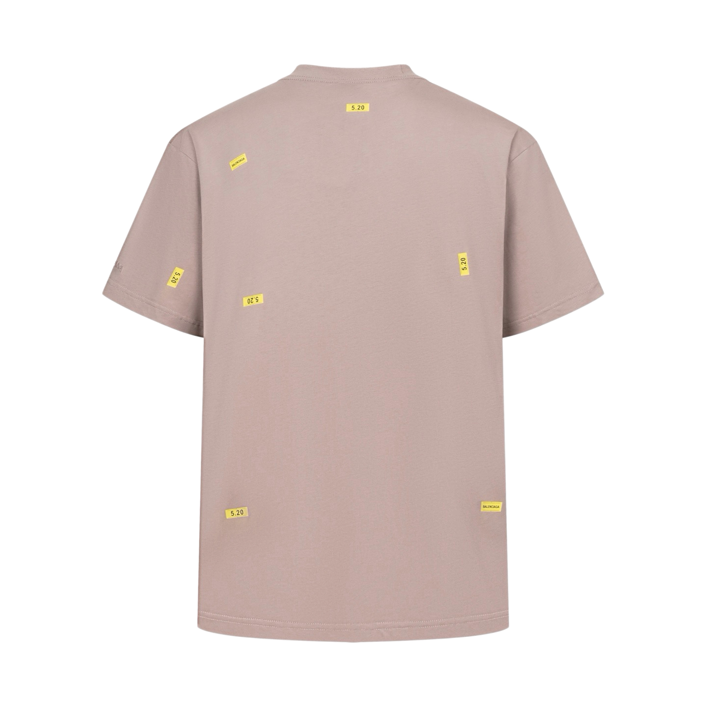 Balenciaga BLCG 26SS 520限定标签印花短袖茶粉色