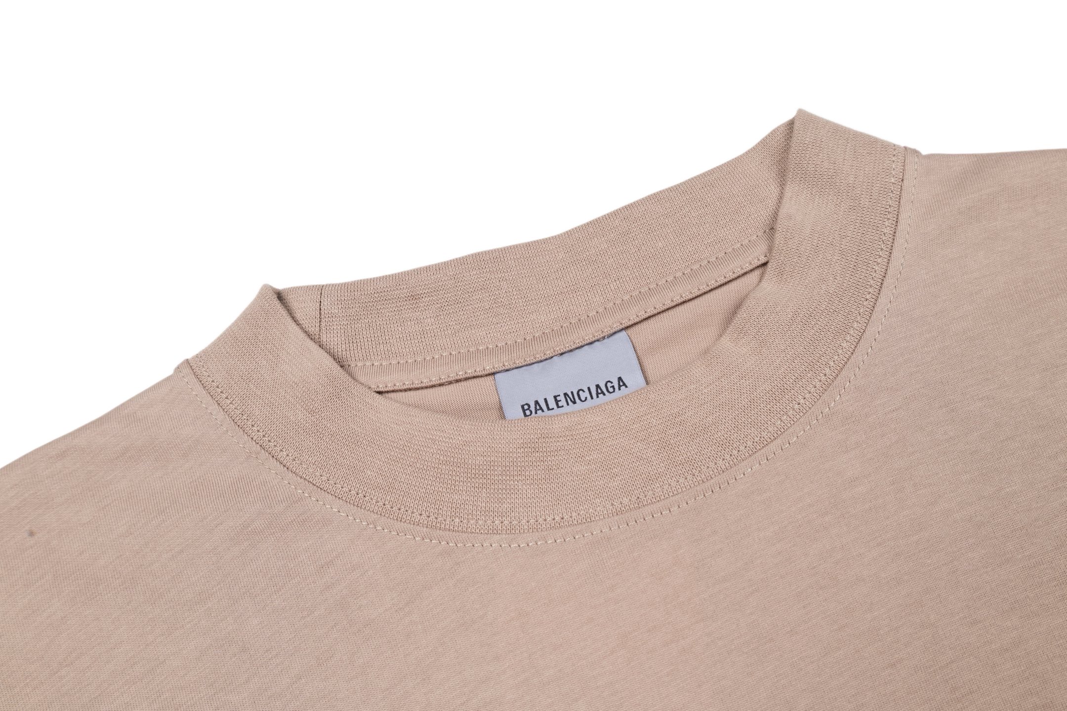 Balenciaga BLCG 26SS 520限定标签印花短袖茶粉色