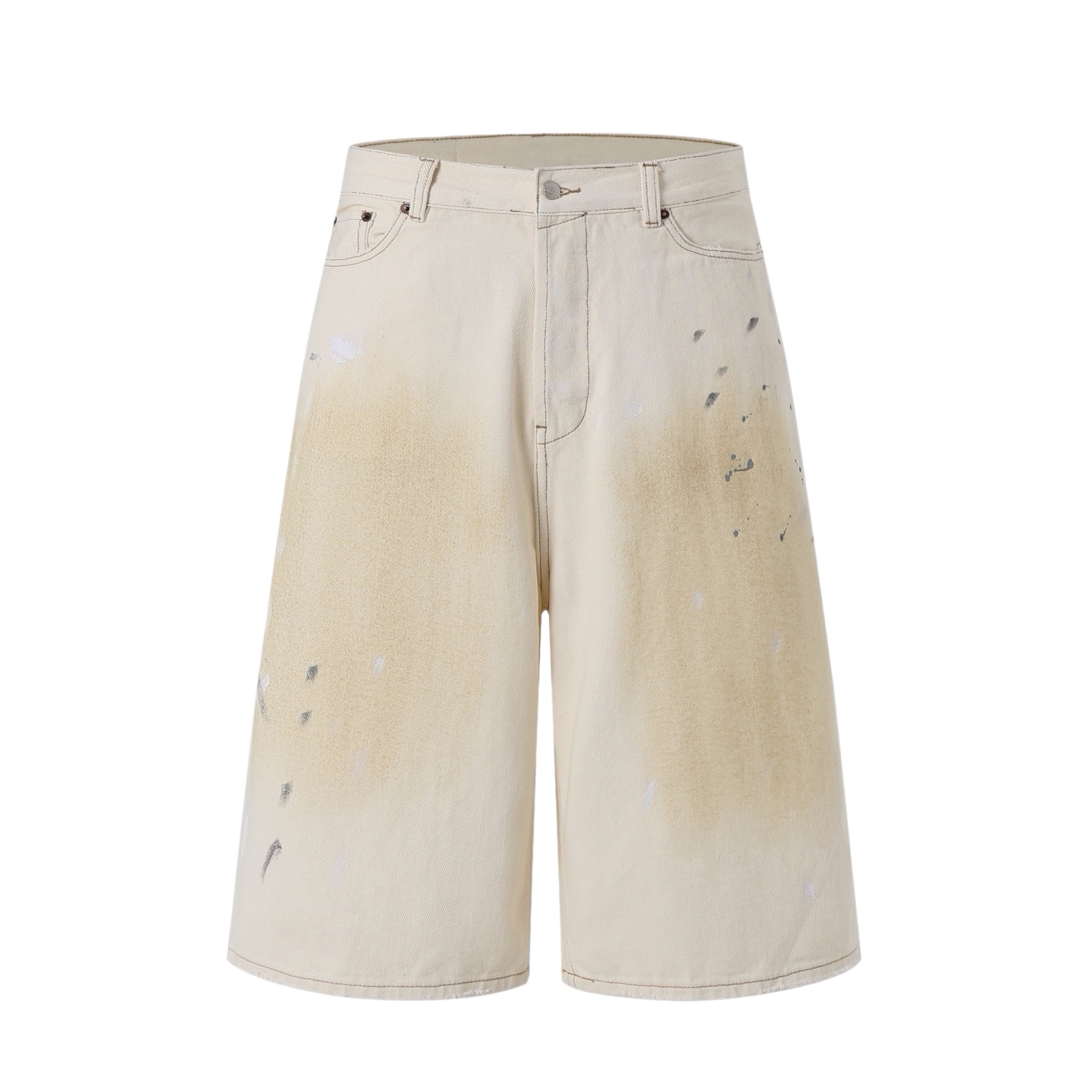 Acne Studios Acne 26SS 白泼墨牛仔七分短裤