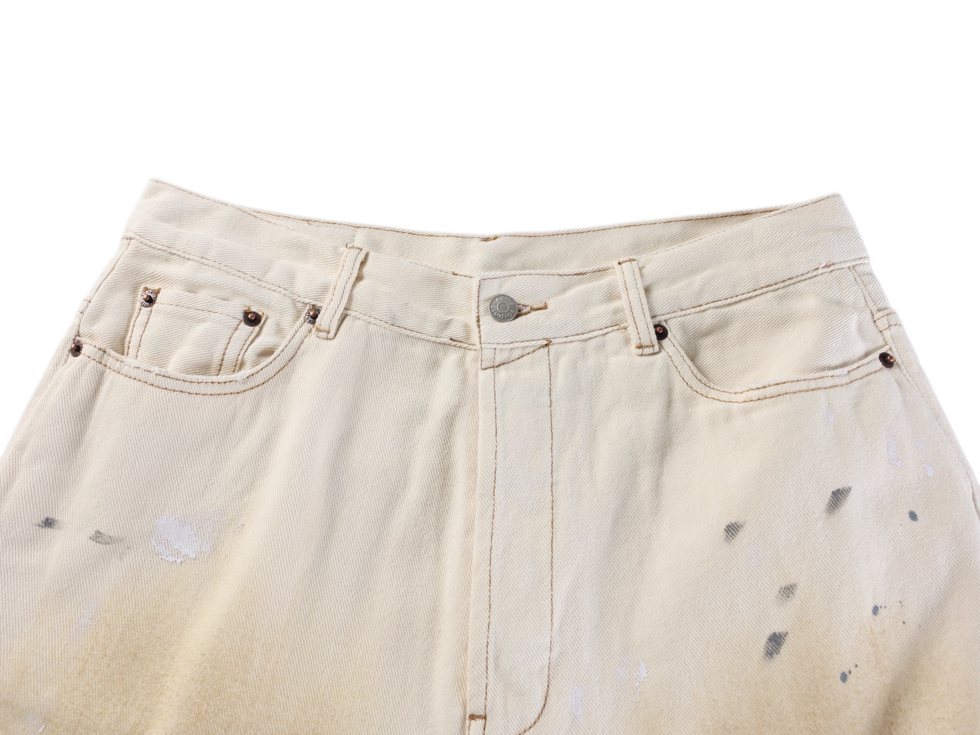 Acne Studios Acne 26SS 白泼墨牛仔七分短裤