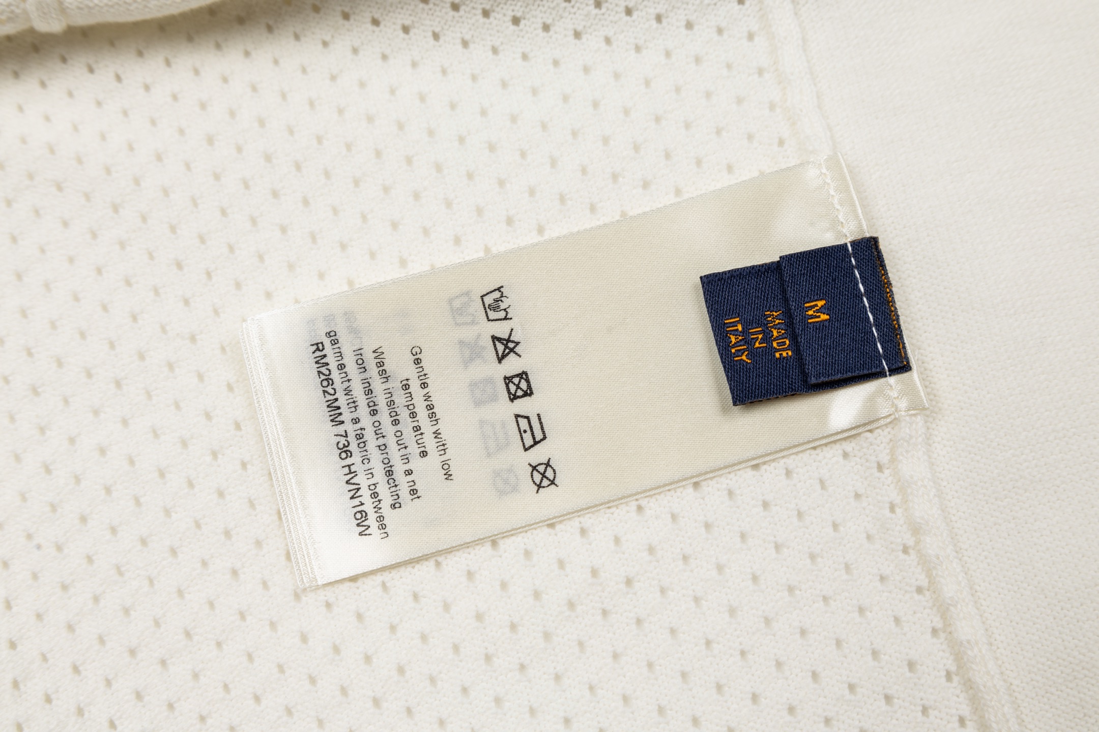 Louis Vuitton 1v 26SS 字母标识网眼镂空针织短袖白色